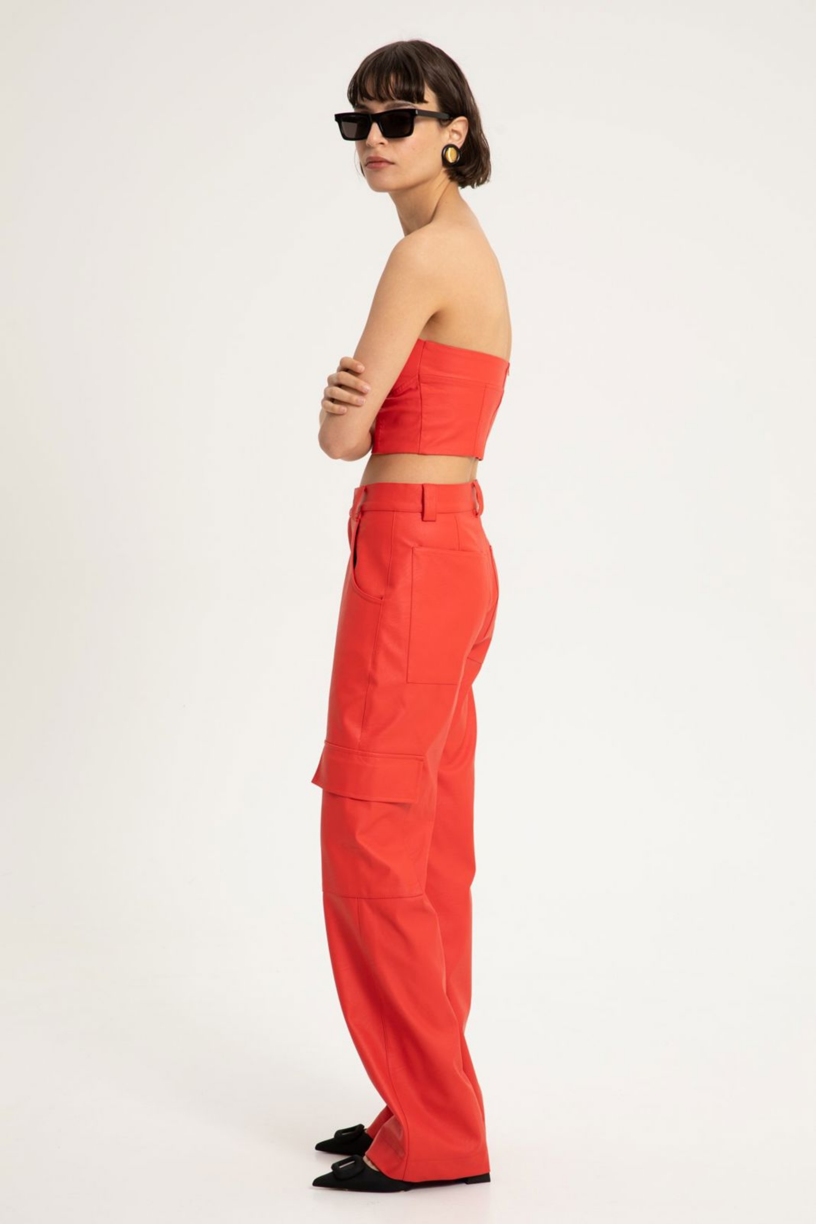 Picture of Delia Faux Leather Cargo Pants