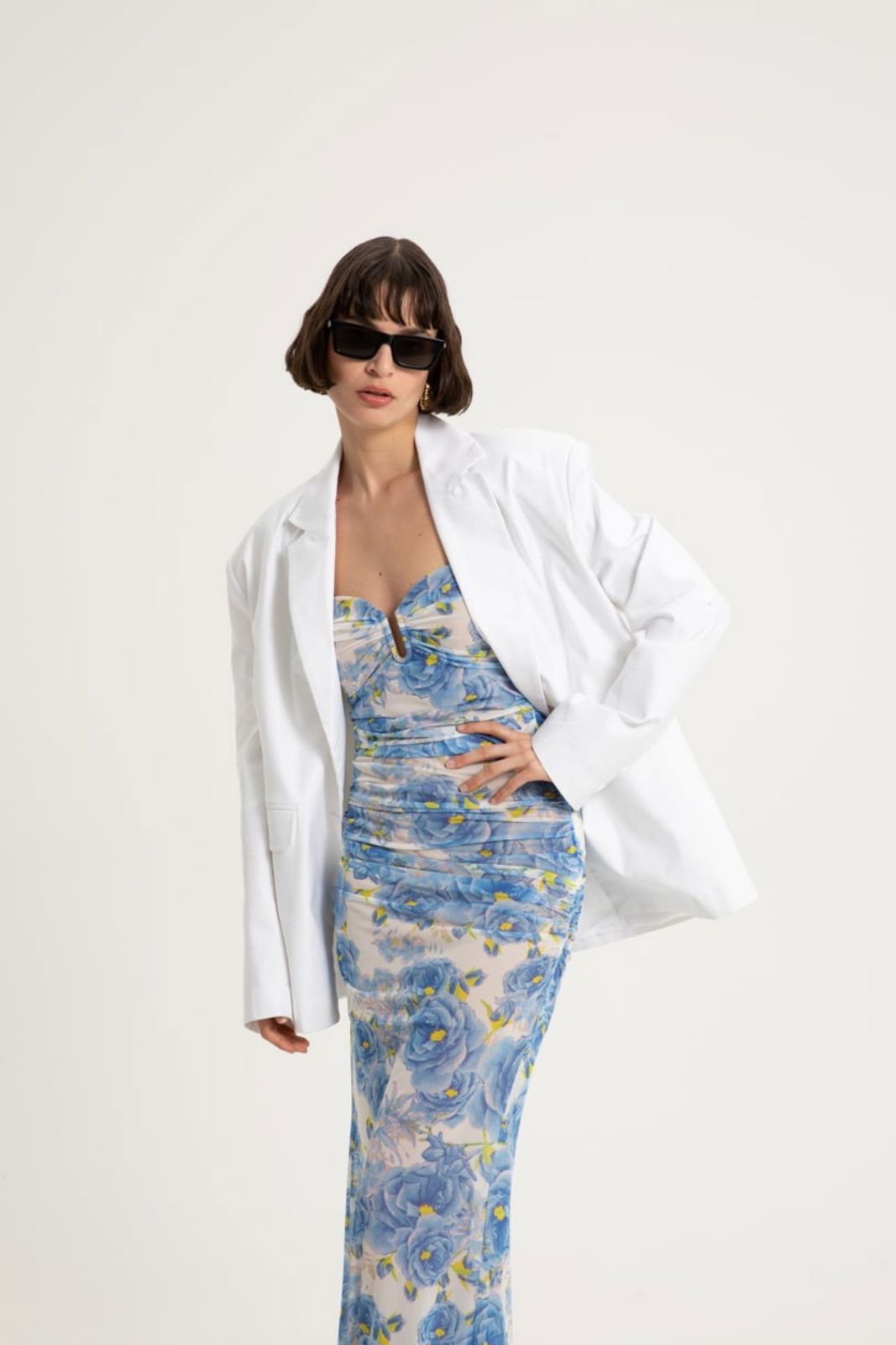 Picture of Theros Mesh Bustier Maxi Dress