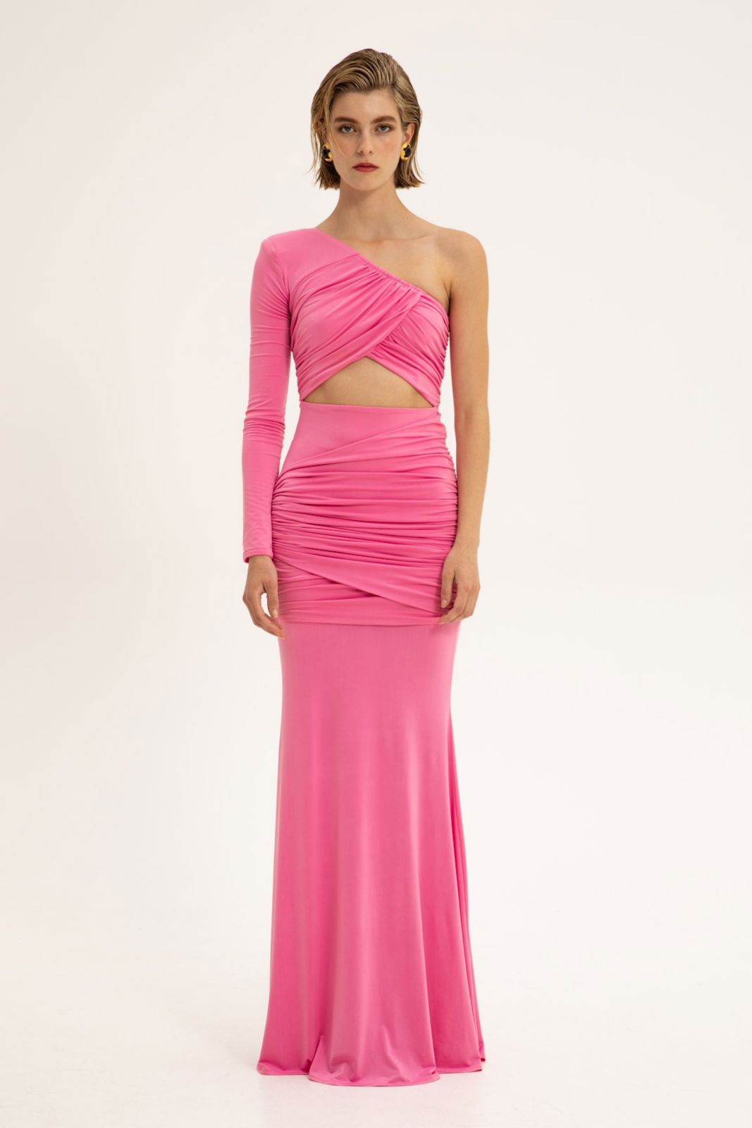 Picture of Fili Pink Ruched Mini Dress