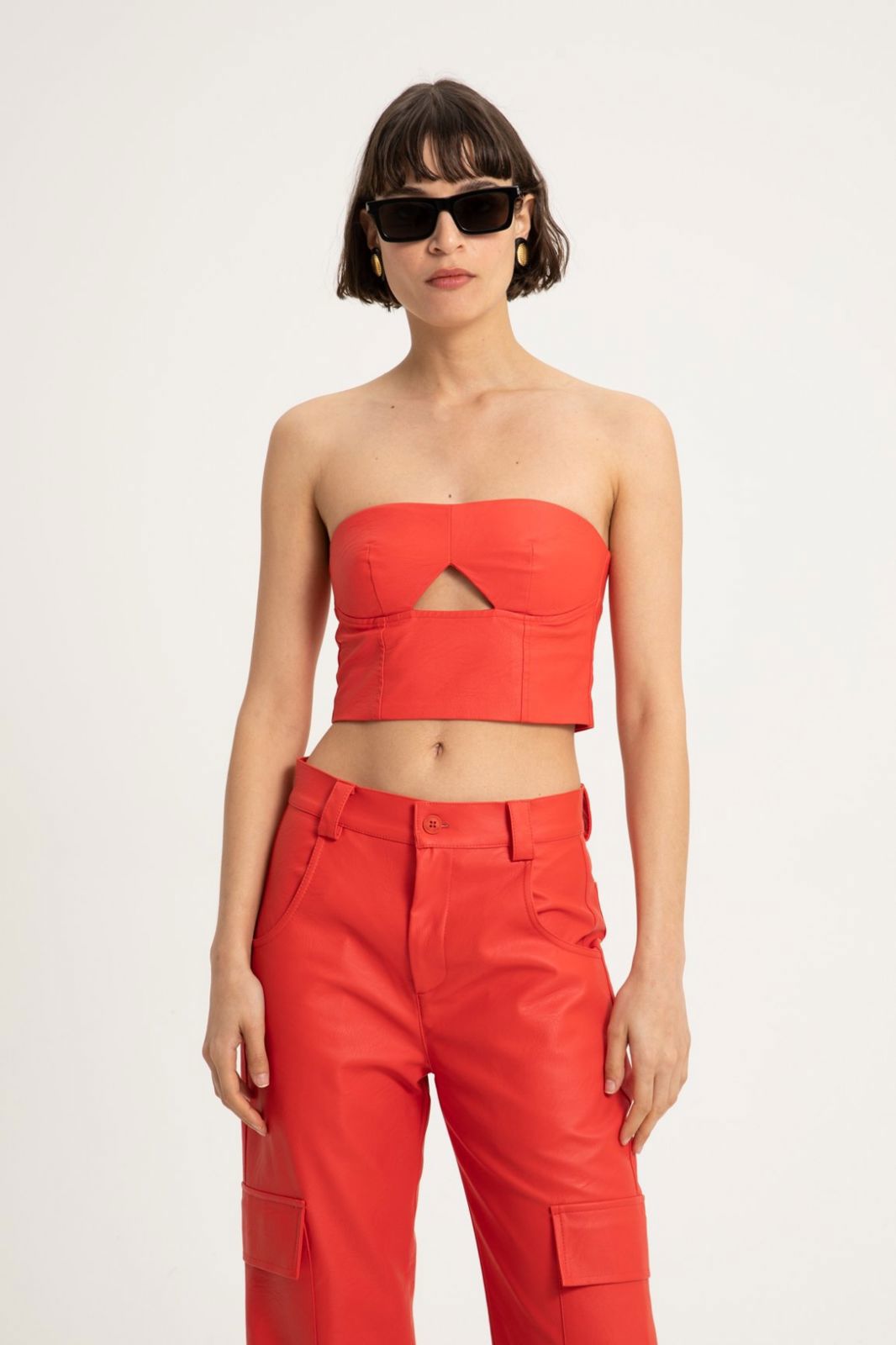 Picture of Delia Faux Leather Bustier Top