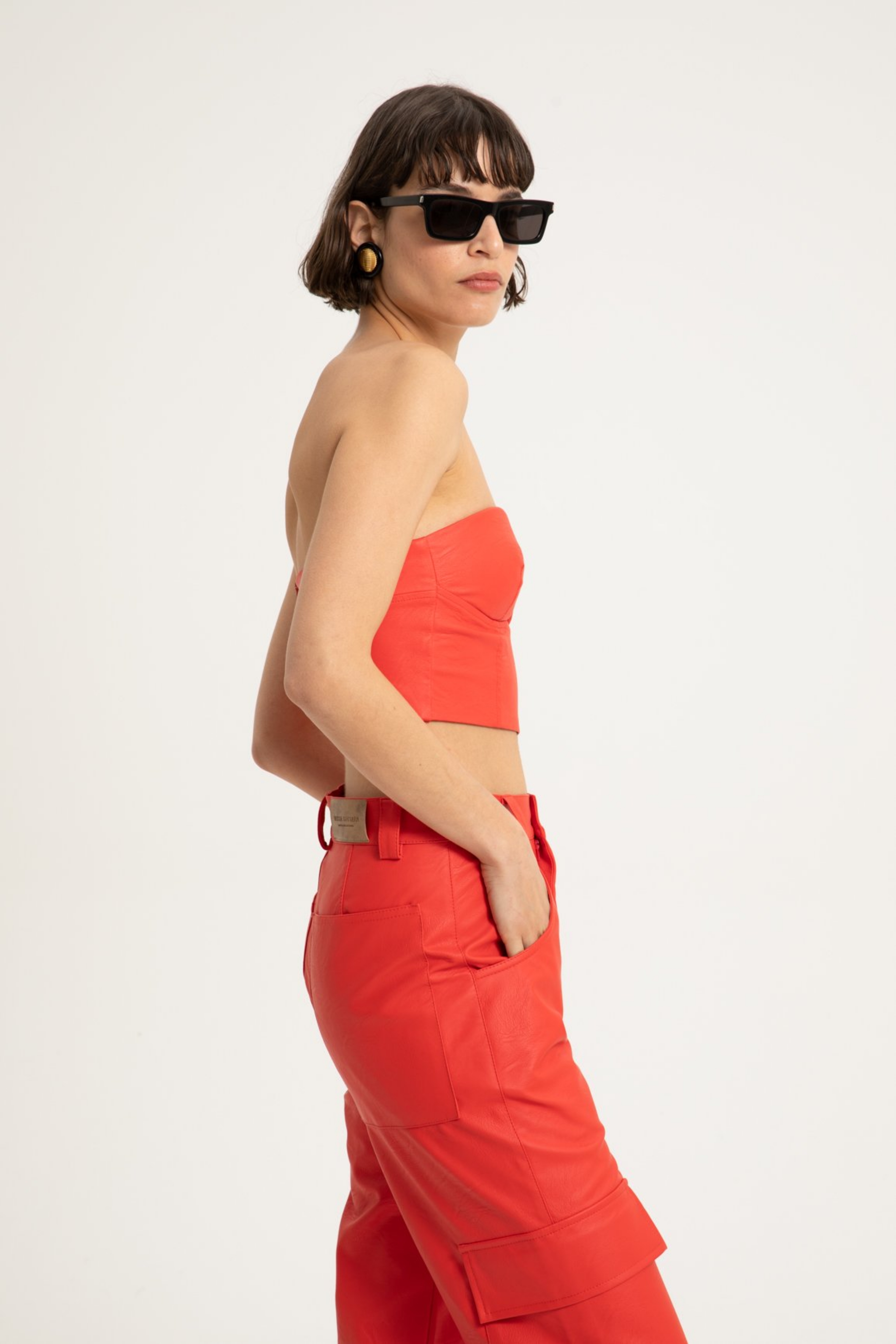 Picture of Delia Faux Leather Bustier Top