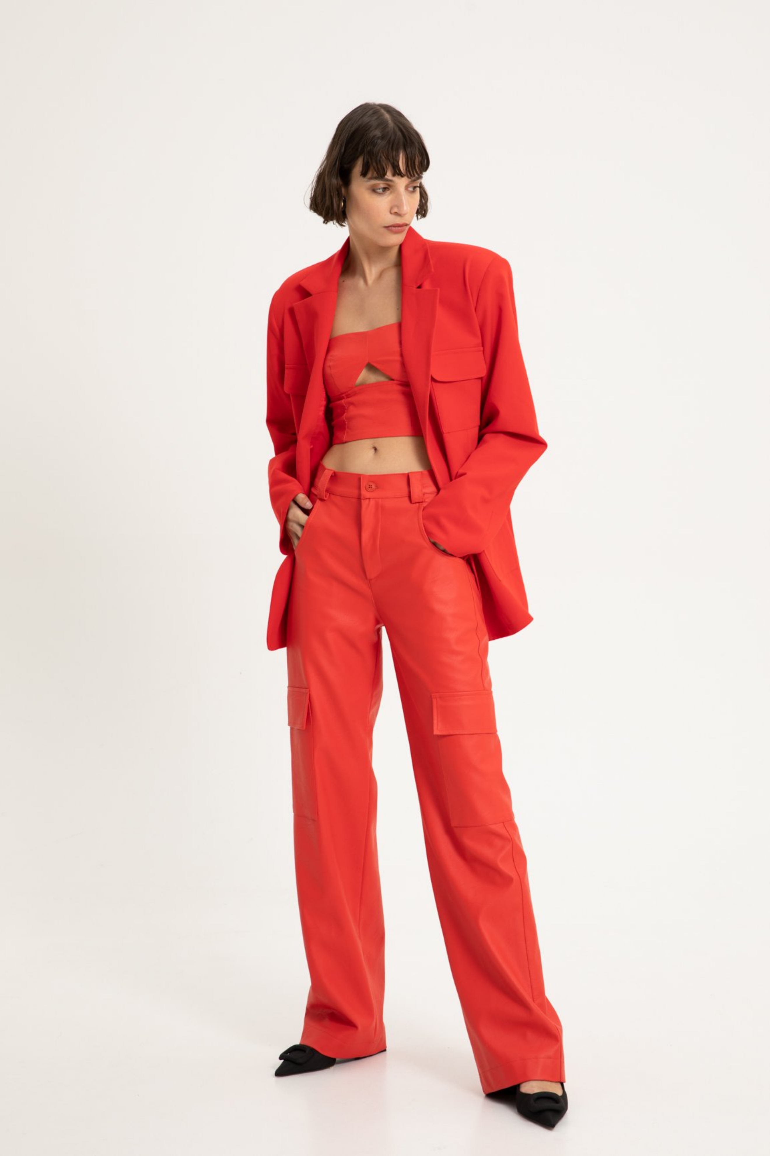 Picture of Delia Faux Leather Bustier Top