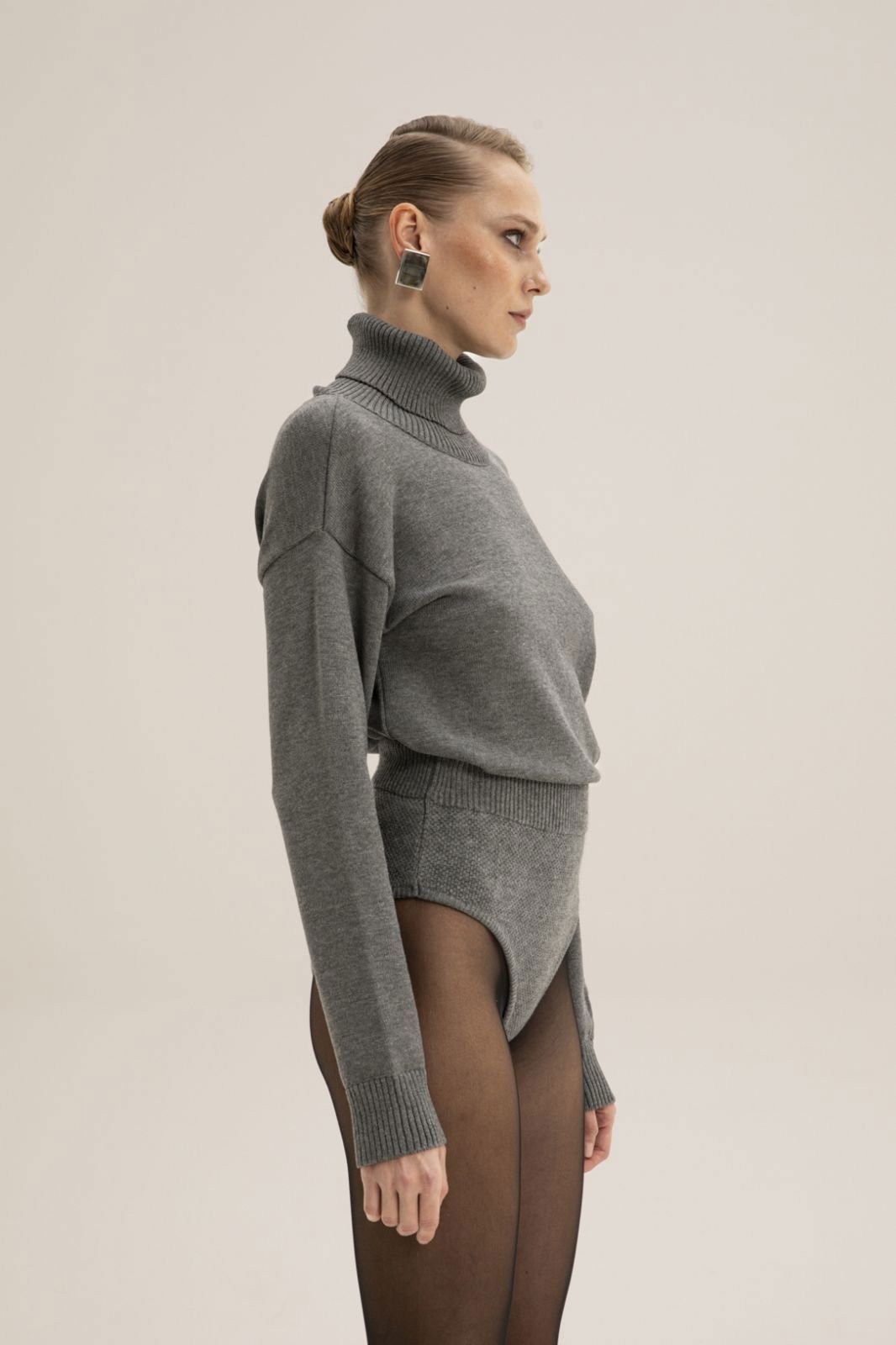 Picture of Colette Grey High Waisted Knit Shorts