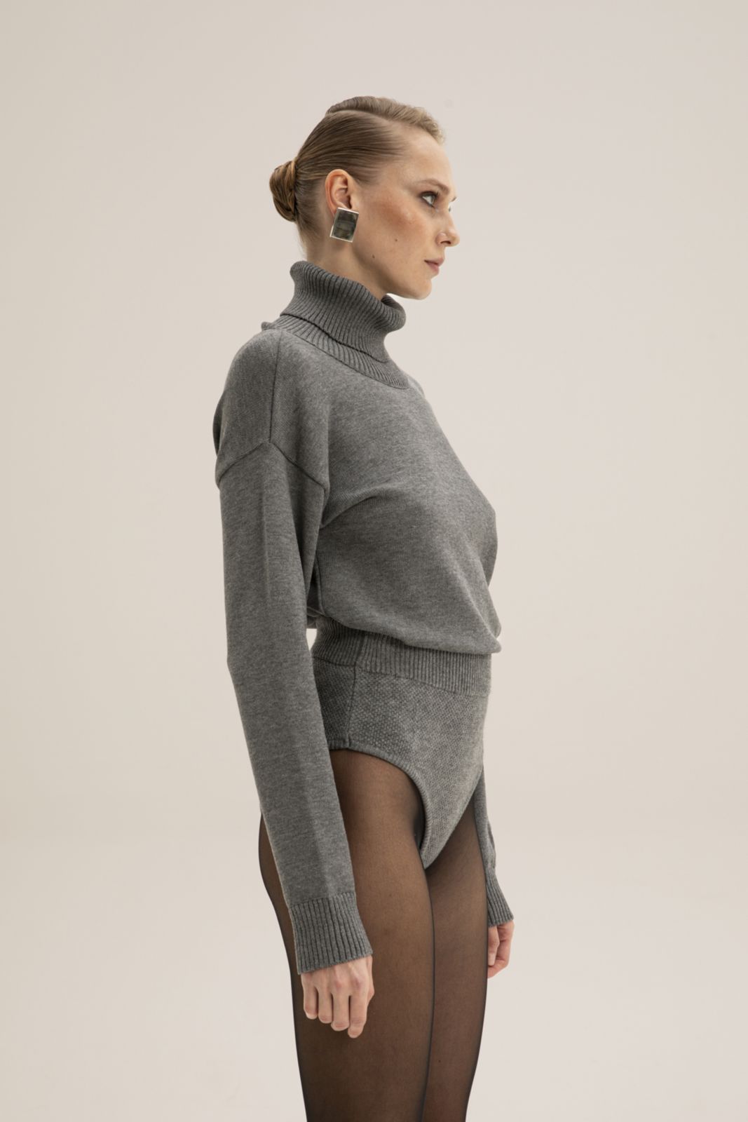 Picture of Colette Grey High Waisted Knit Shorts