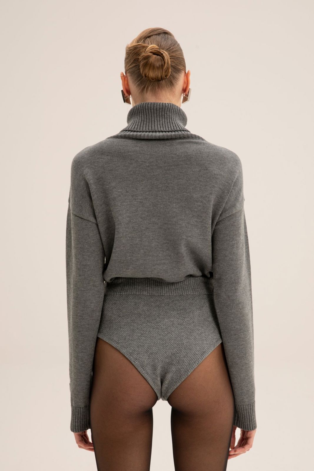 Picture of Colette Grey High Waisted Knit Shorts