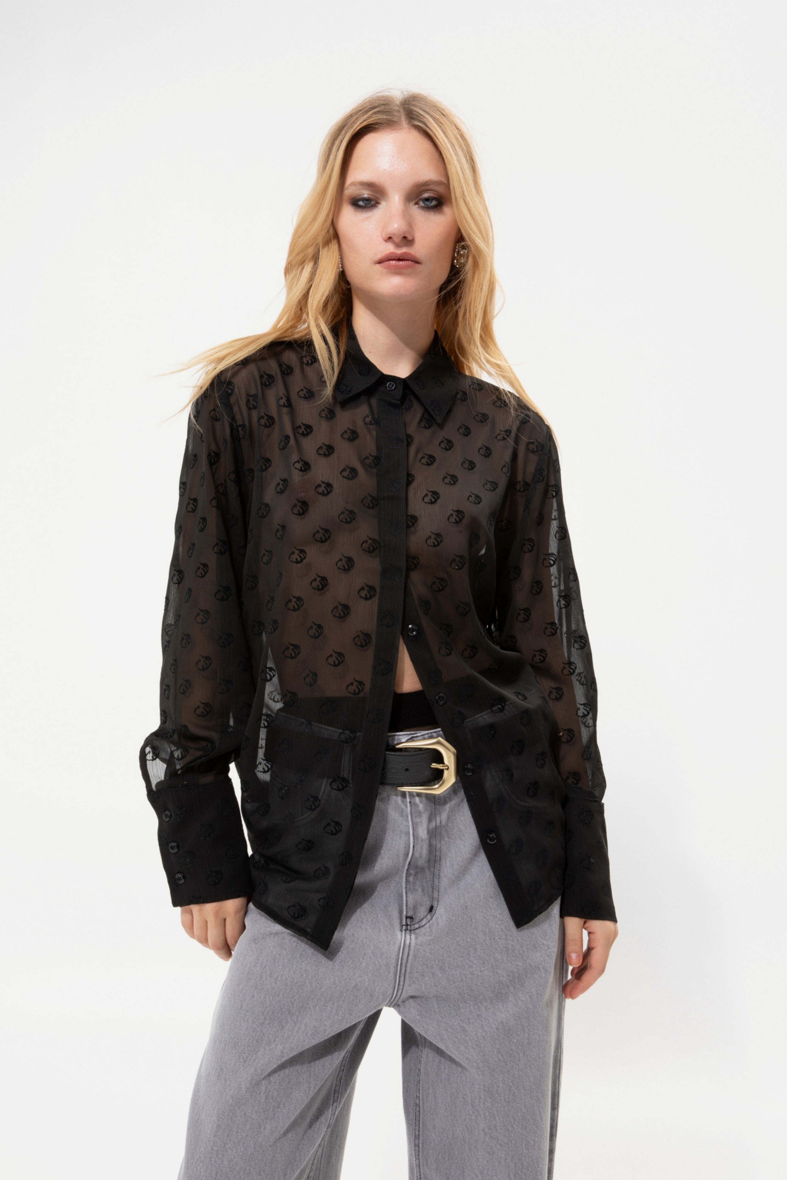 Picture of Black Shirt With Charm Garlic Print