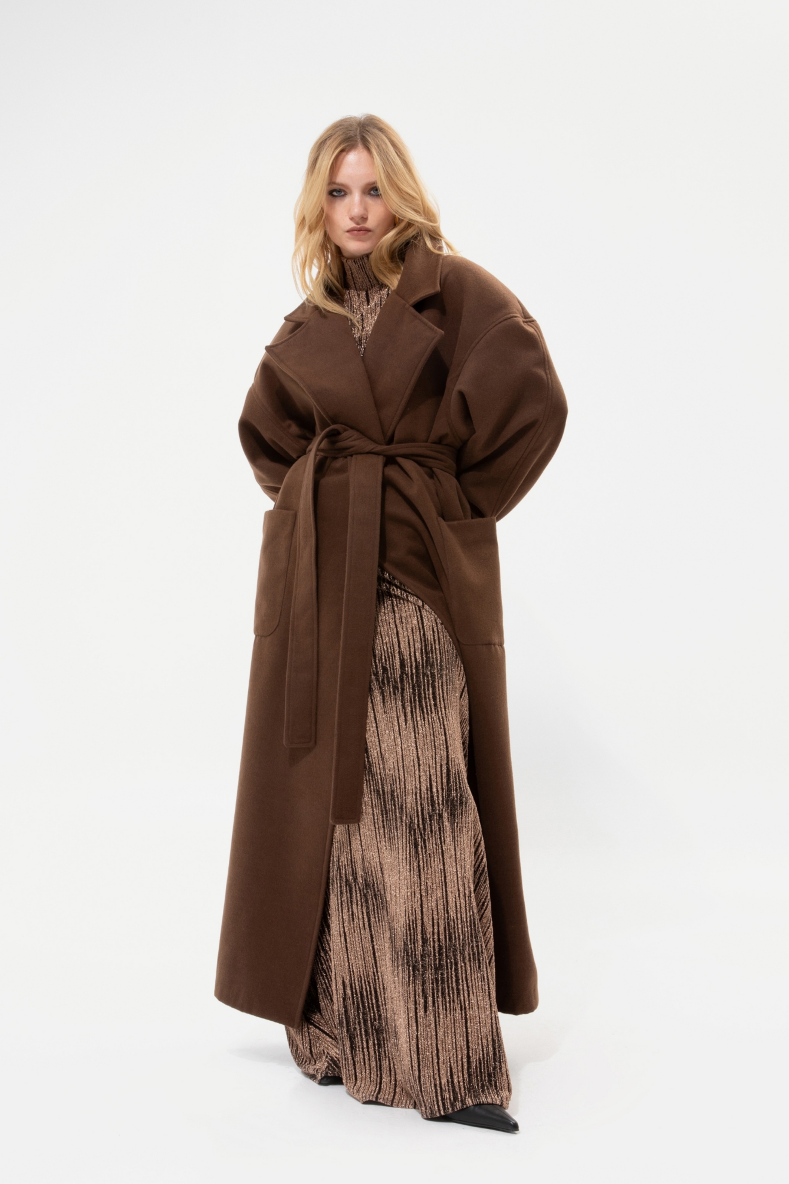 Picture of Copper Brown High-Neck Gown