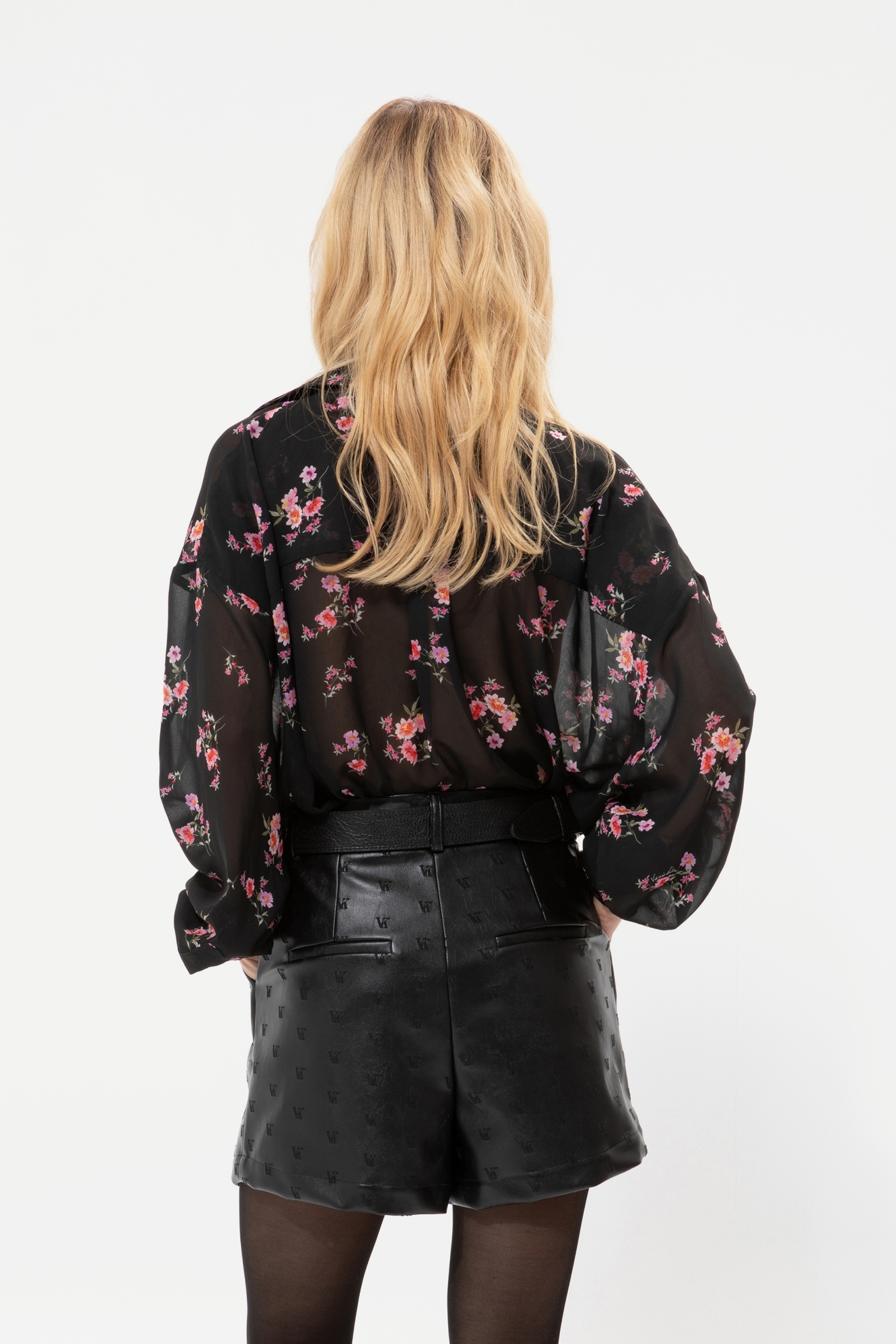 Picture of VK Black Faux Leather Shorts
