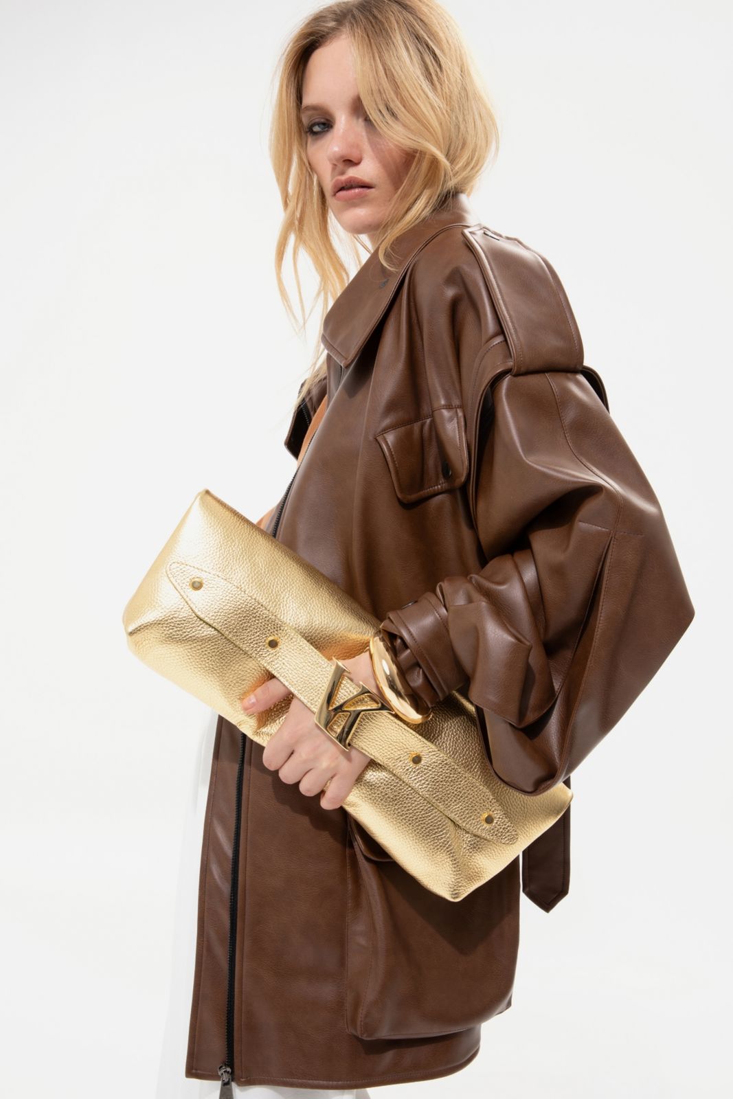 Picture of Gold Leather Bag