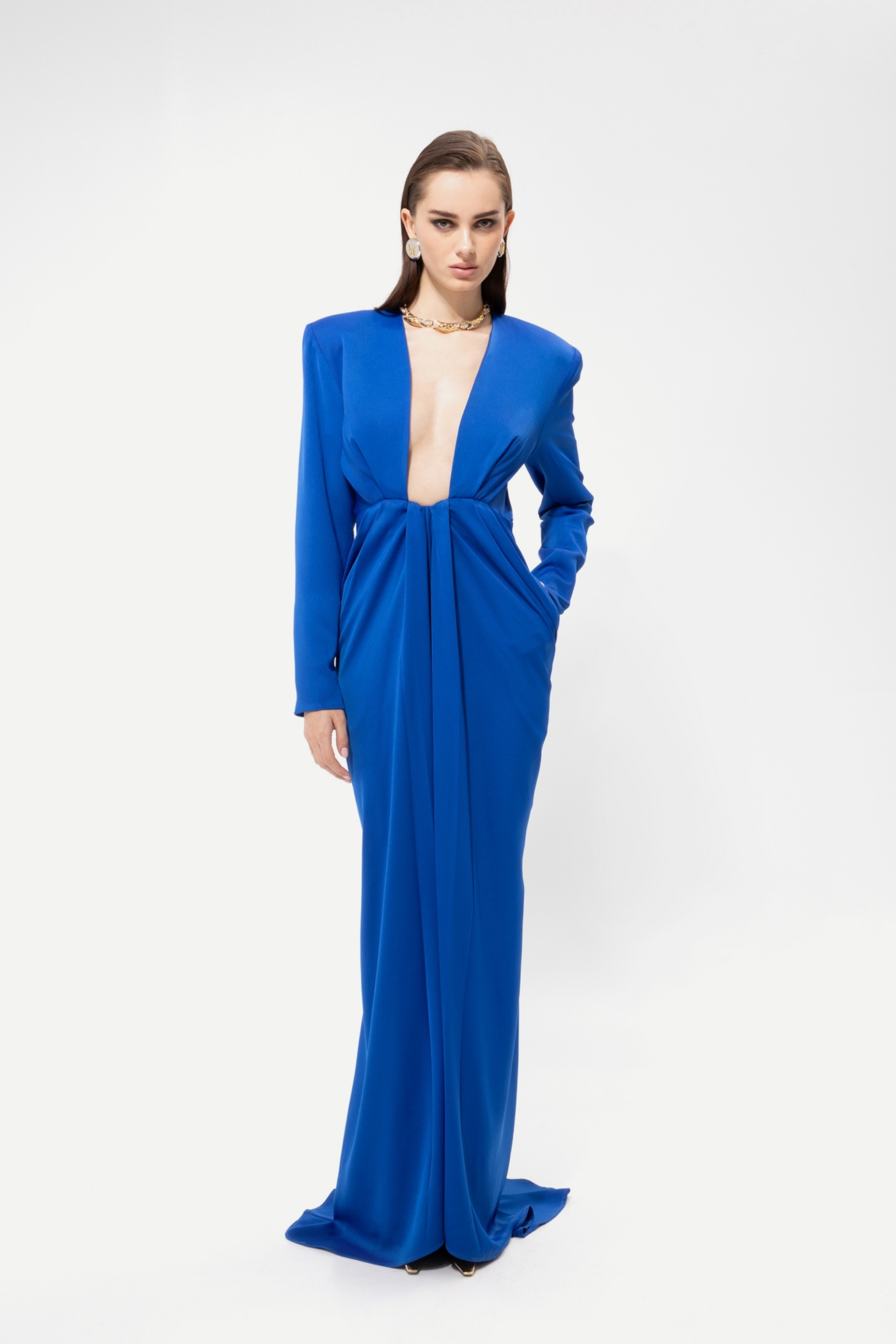Picture of Royal Blue Satin Gown