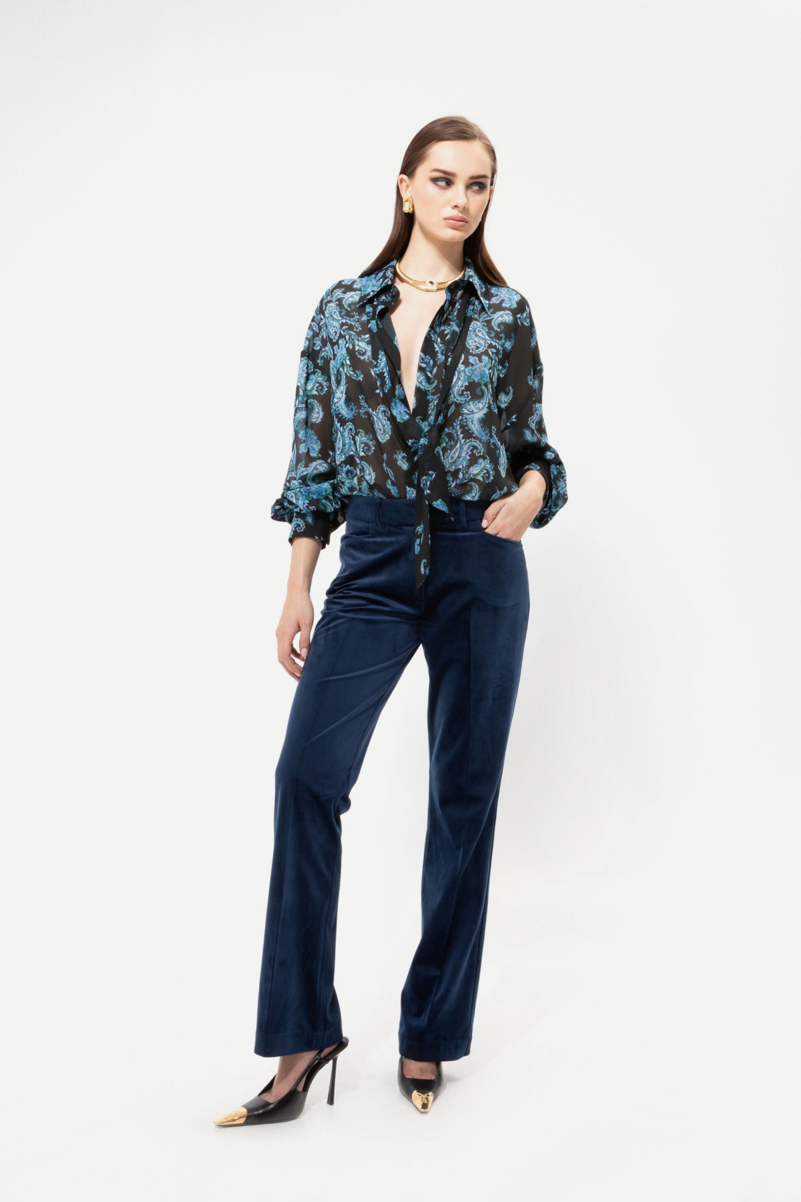 Picture of Velour Royal Blue Pants