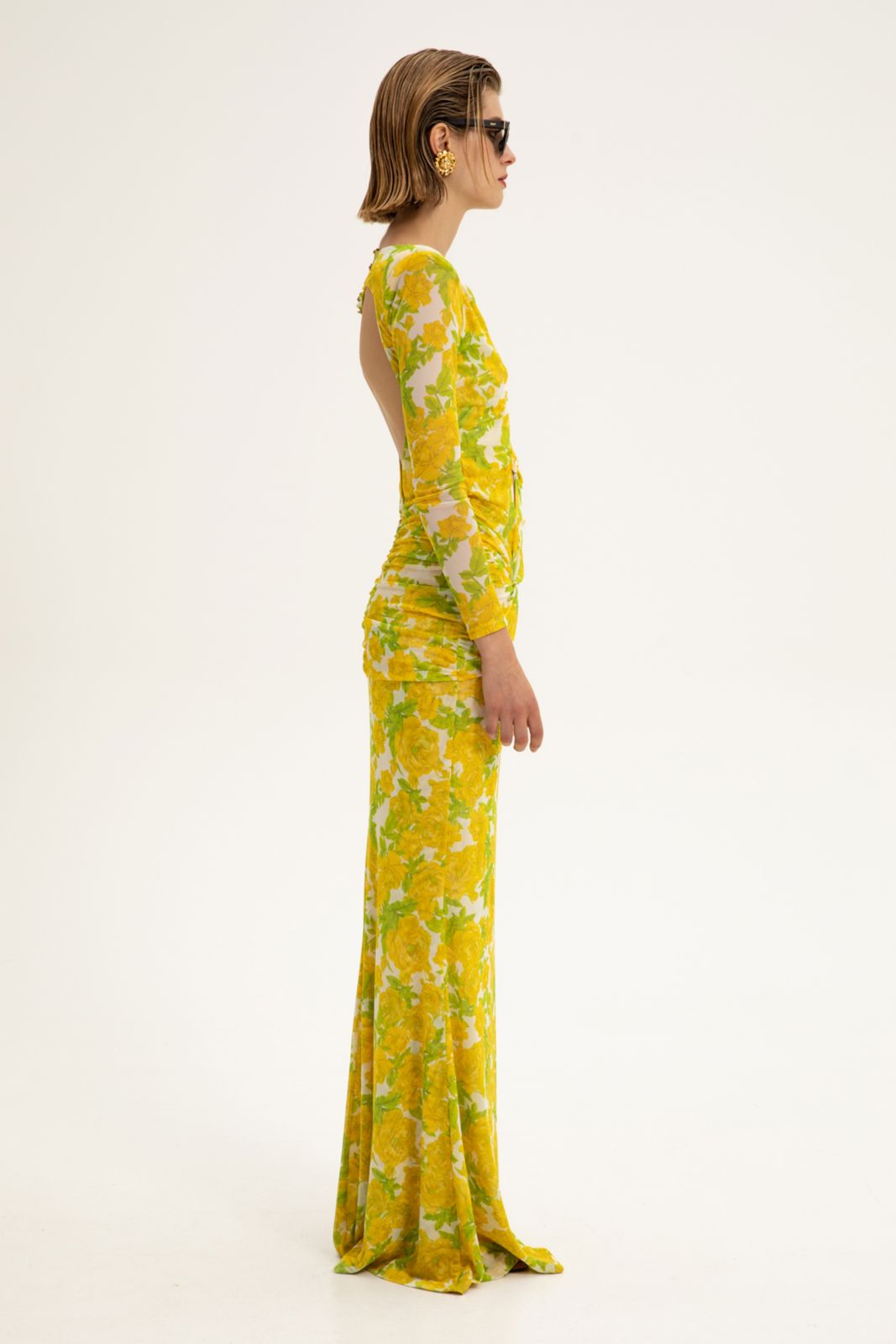 Picture of Cordelia Yellow Mesh Maxi Dress