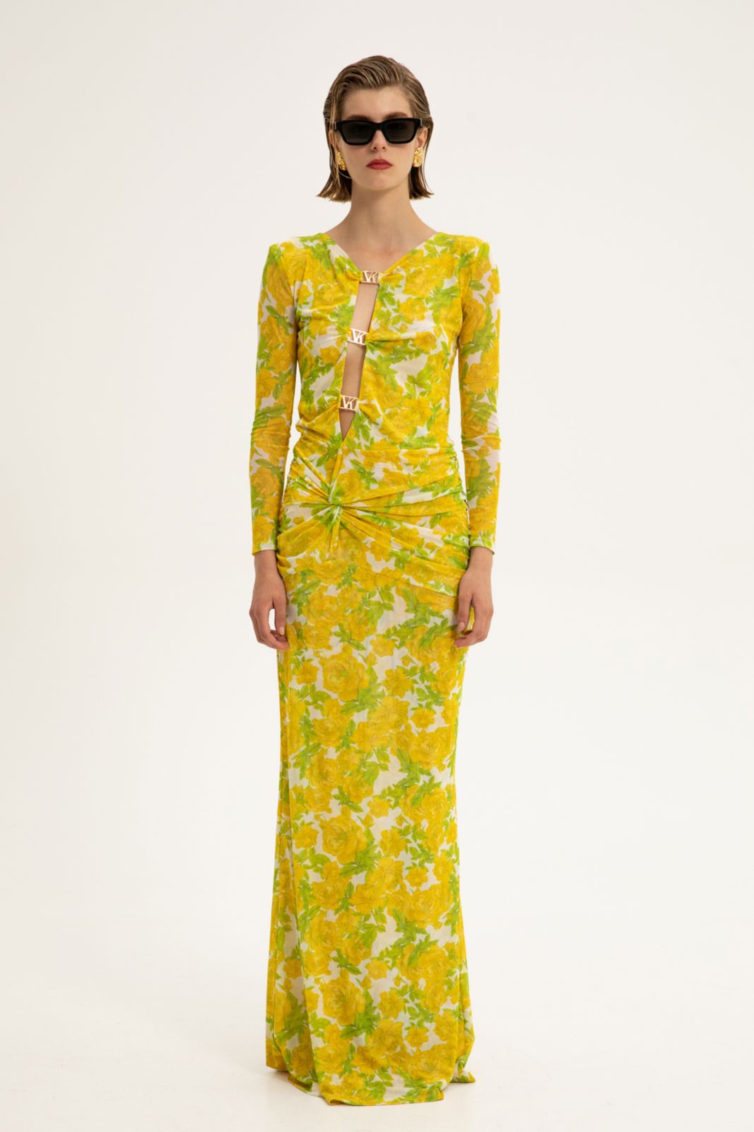 Picture of Cordelia Yellow Mesh Maxi Dress