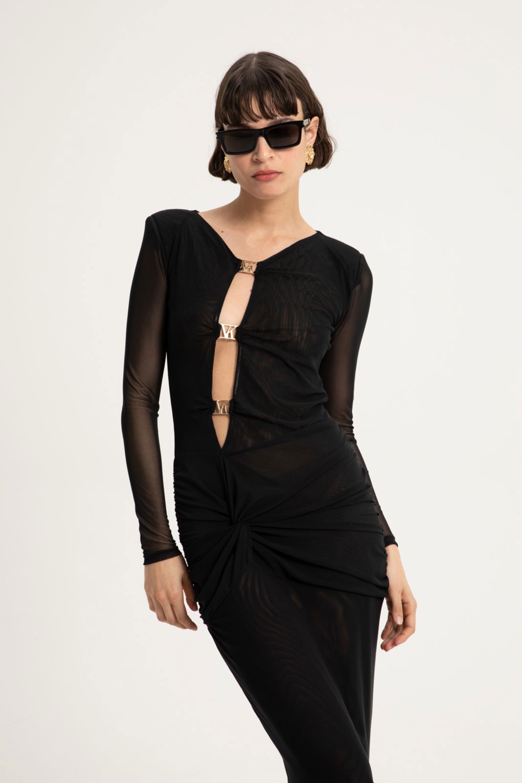 Picture of Cordelia Black Mesh Maxi Dress
