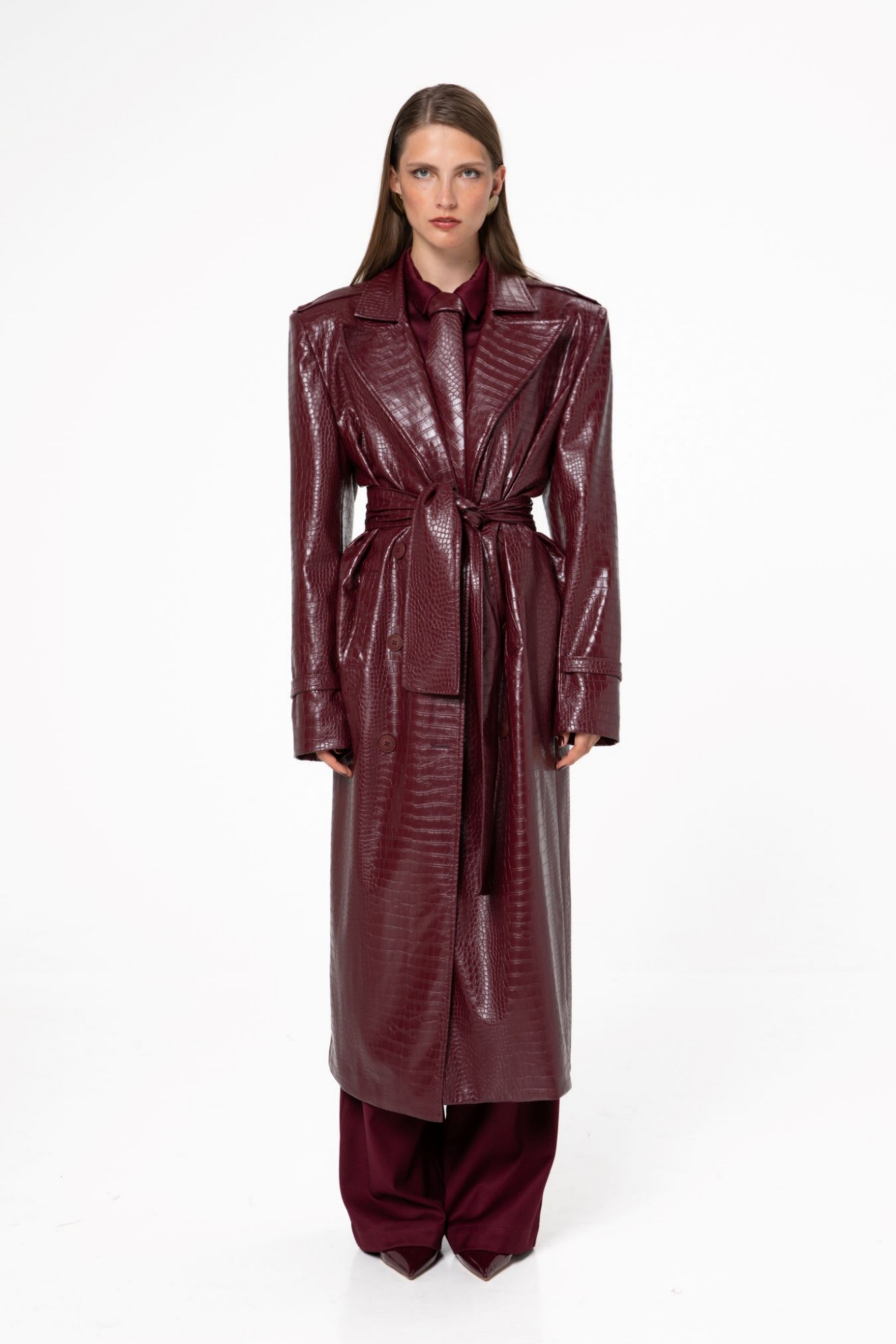 Picture of Merlot Red Trench Coat