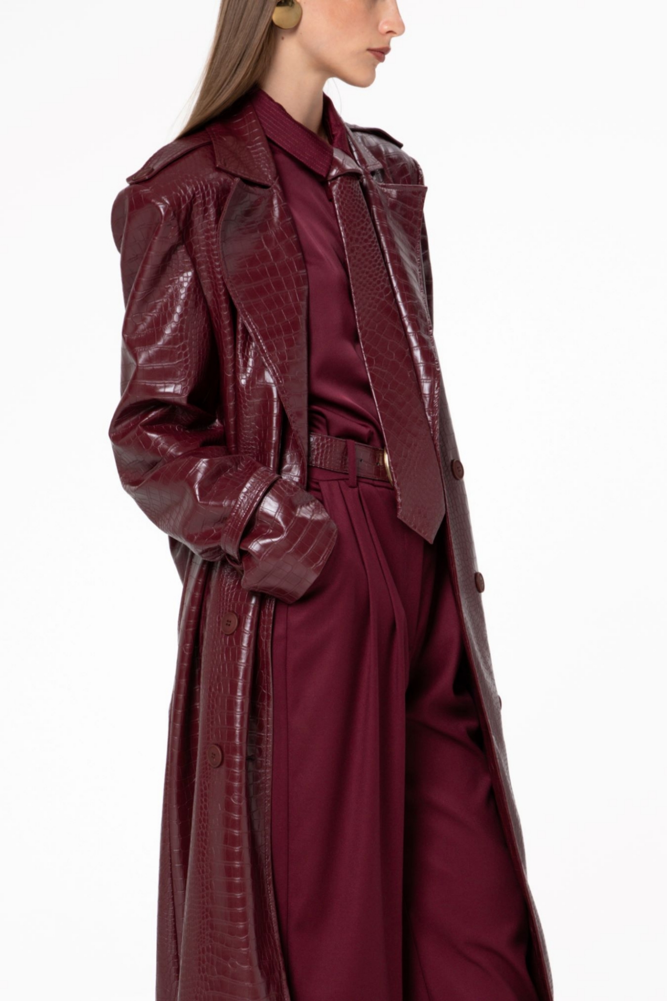 Picture of Merlot Red Trench Coat