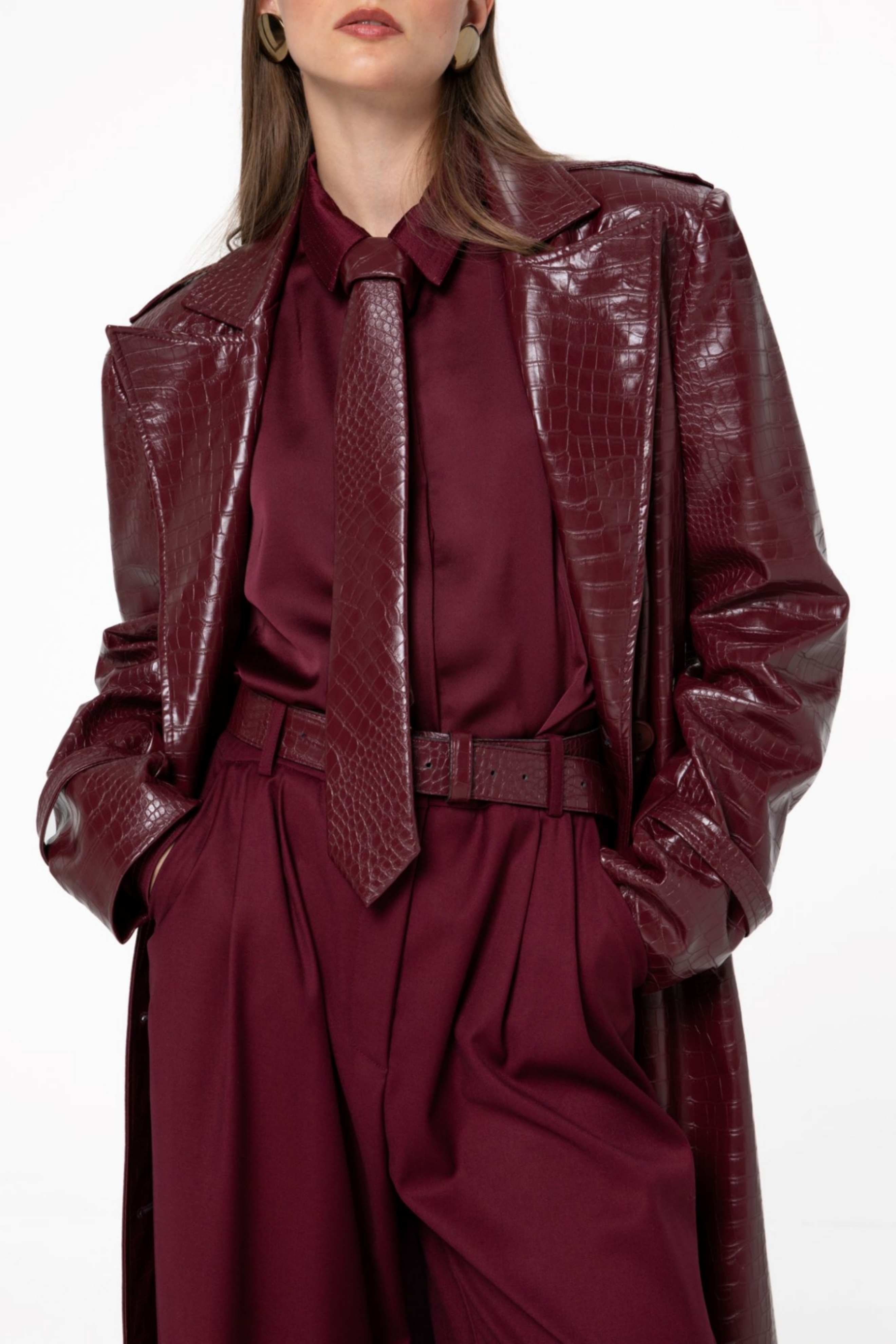 Picture of Merlot Red Trench Coat