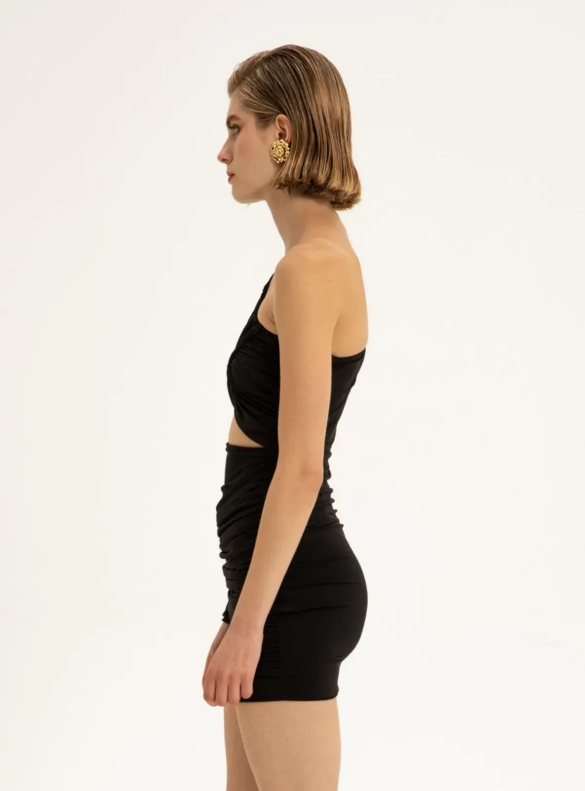 Picture of Fili Black Ruched Mini Dress