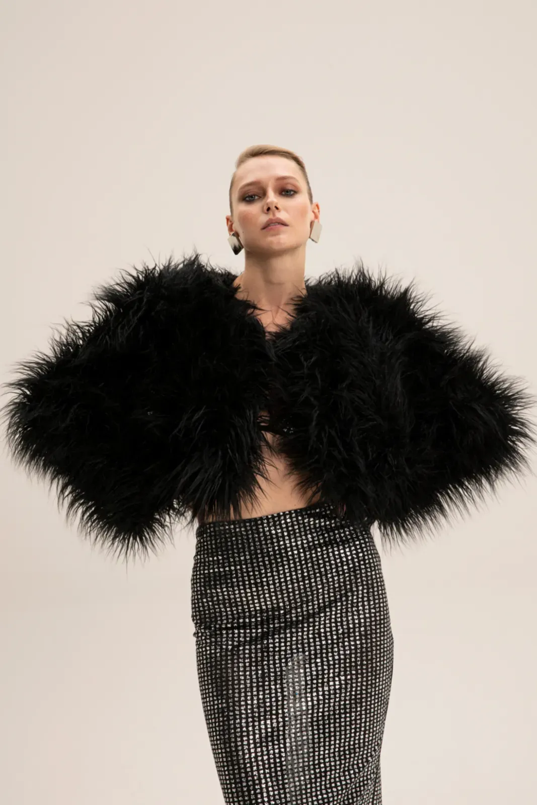 Picture of Black Feather Faux Fur