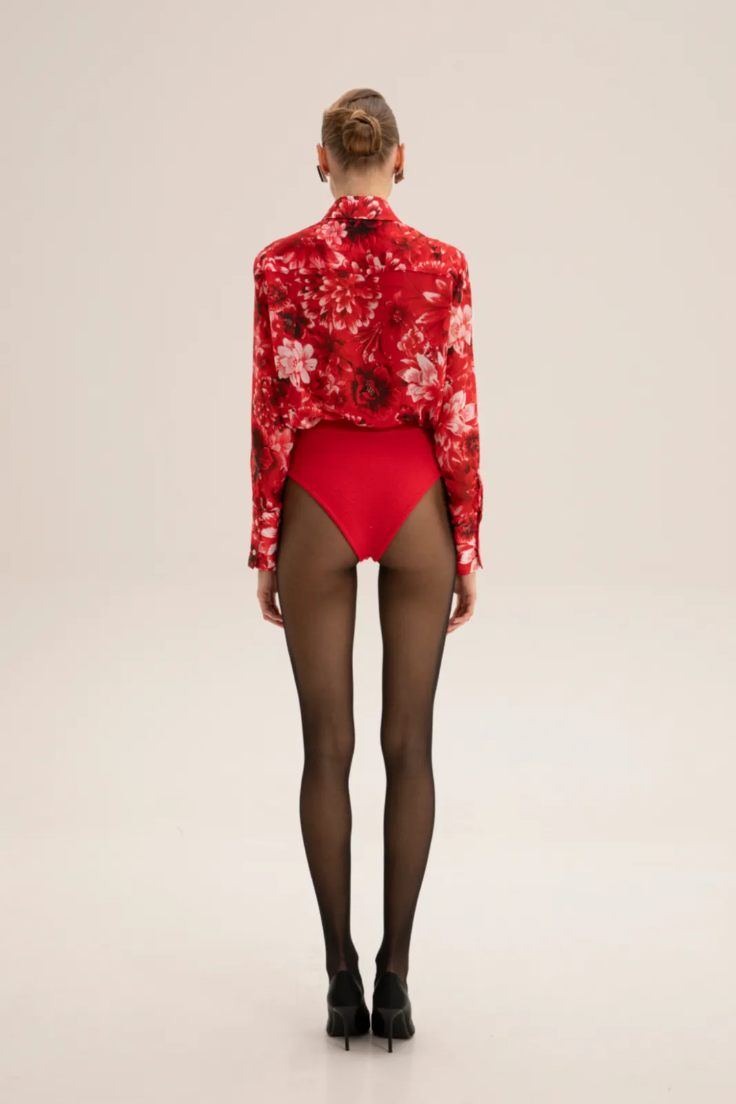 Picture of Colette Red High Waisted Knit Shorts