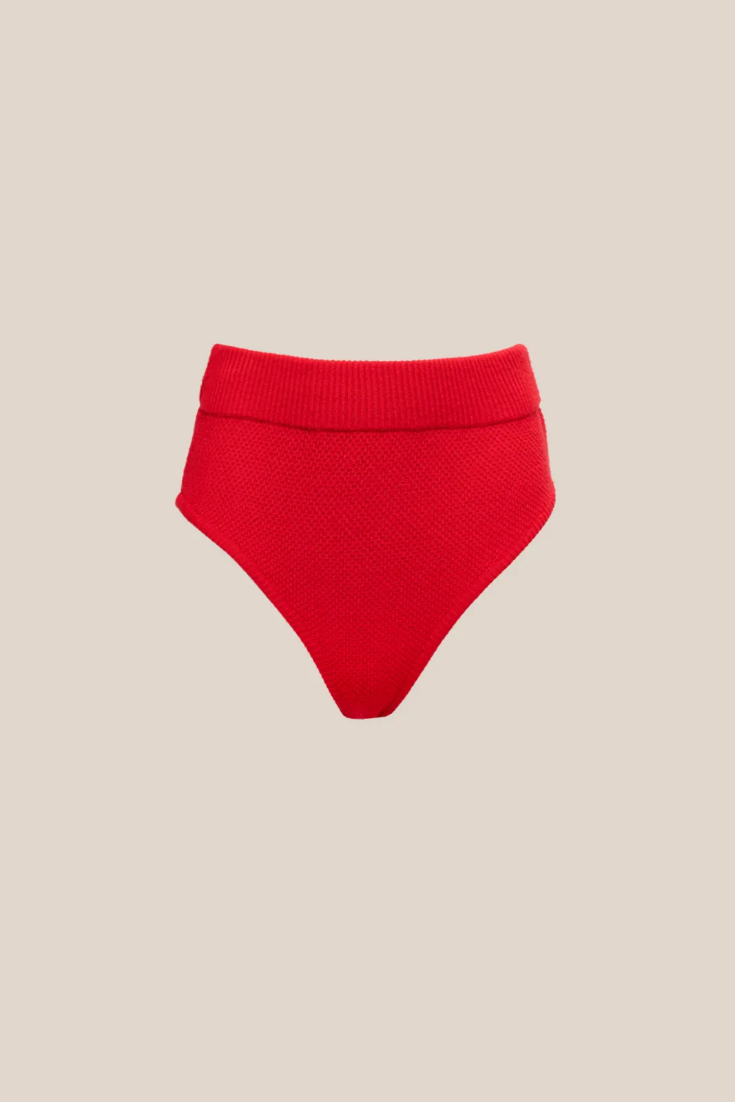 Picture of Colette Red High Waisted Knit Shorts