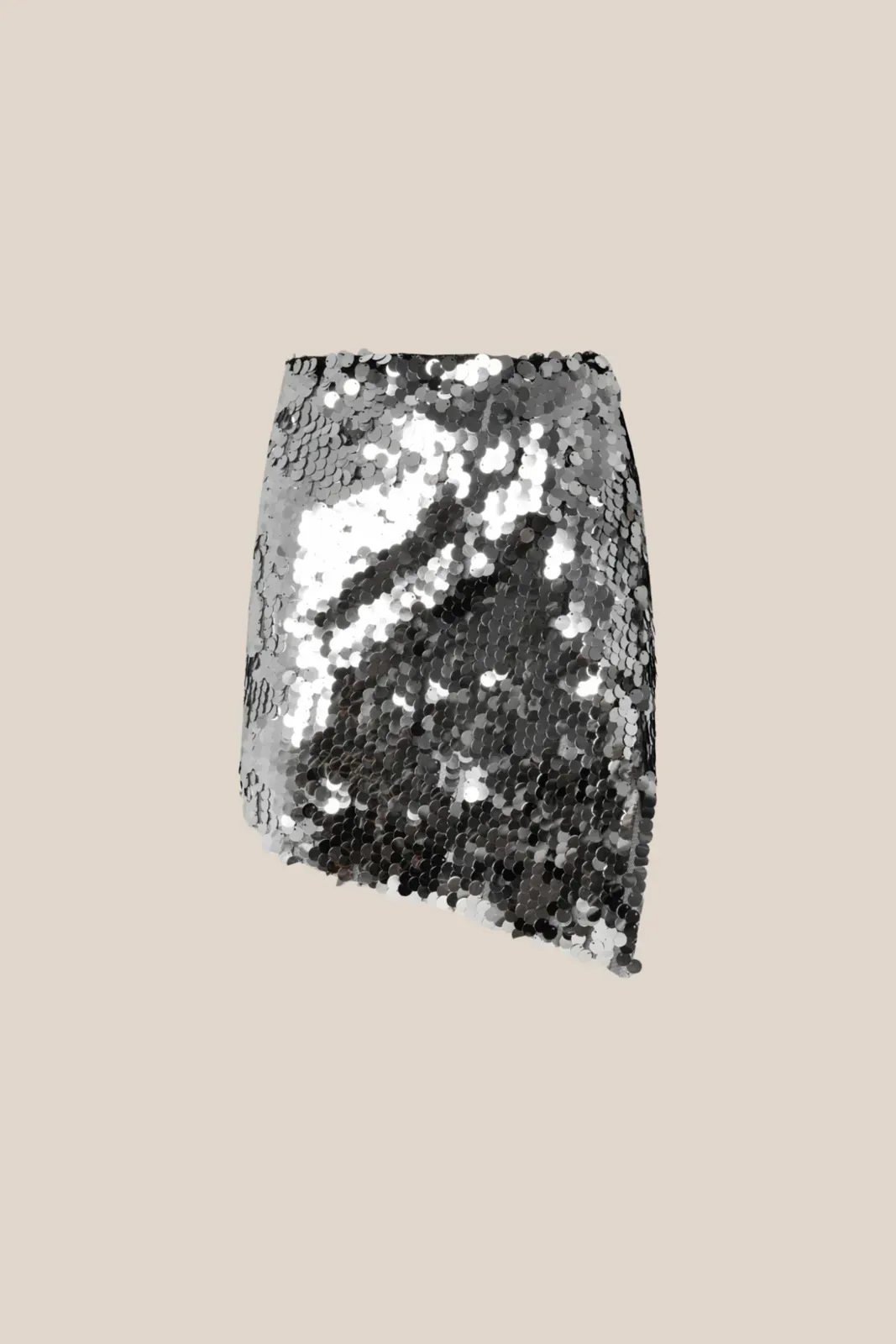 Picture of Silver Oversized Disc Sequin Mini Skirt