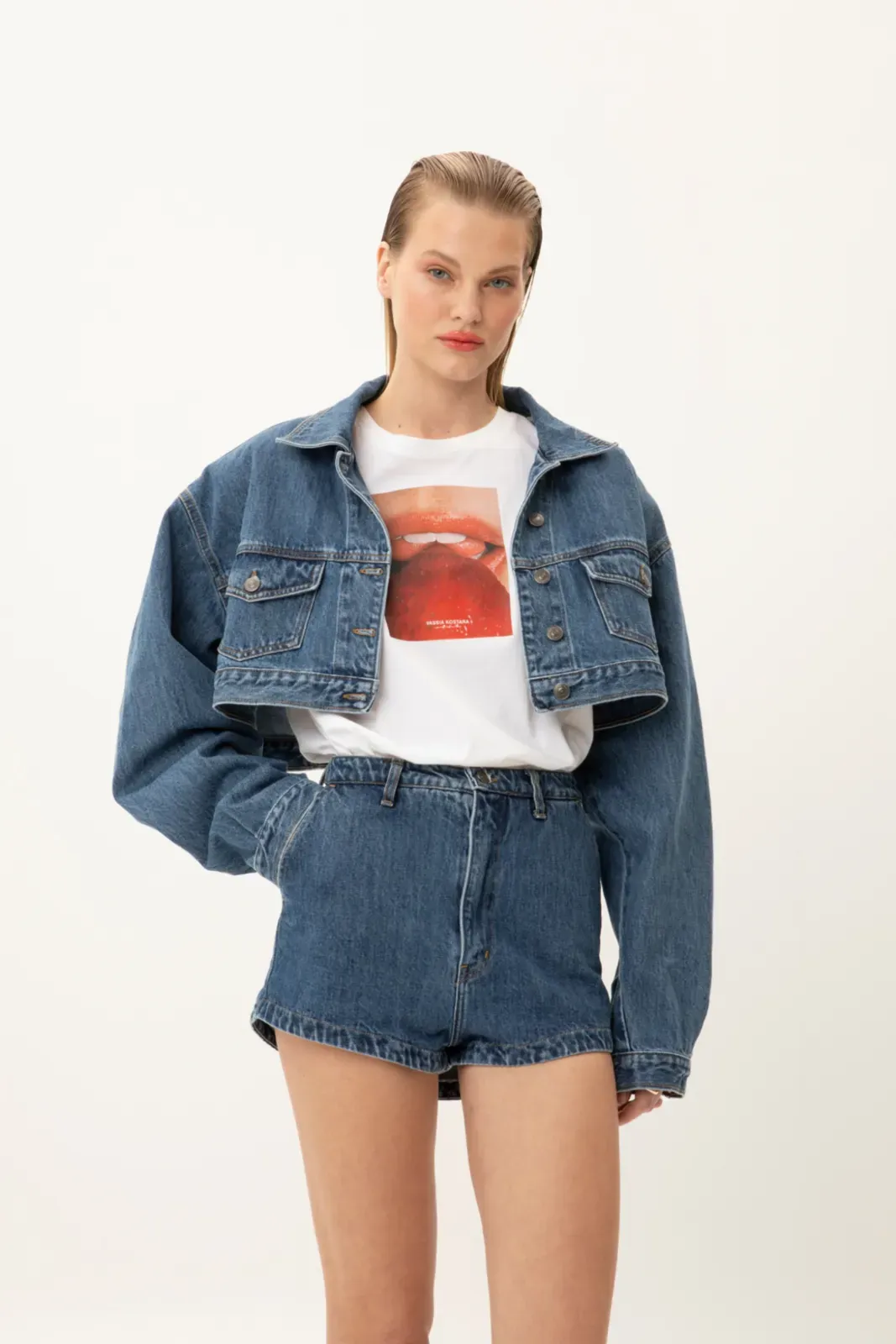 Picture of Indigo Cropped Jean Jacket