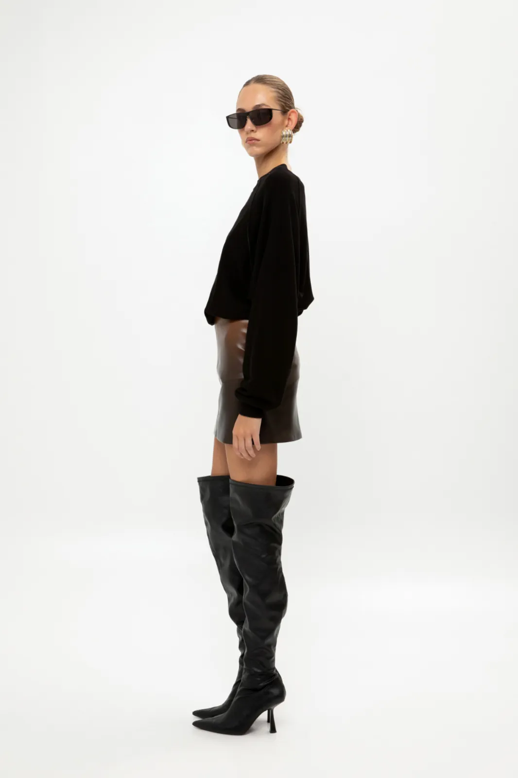 Show details for Ombre Faux Leather Mini Skirt Picture of Ombre Faux Leather Mini Skirt