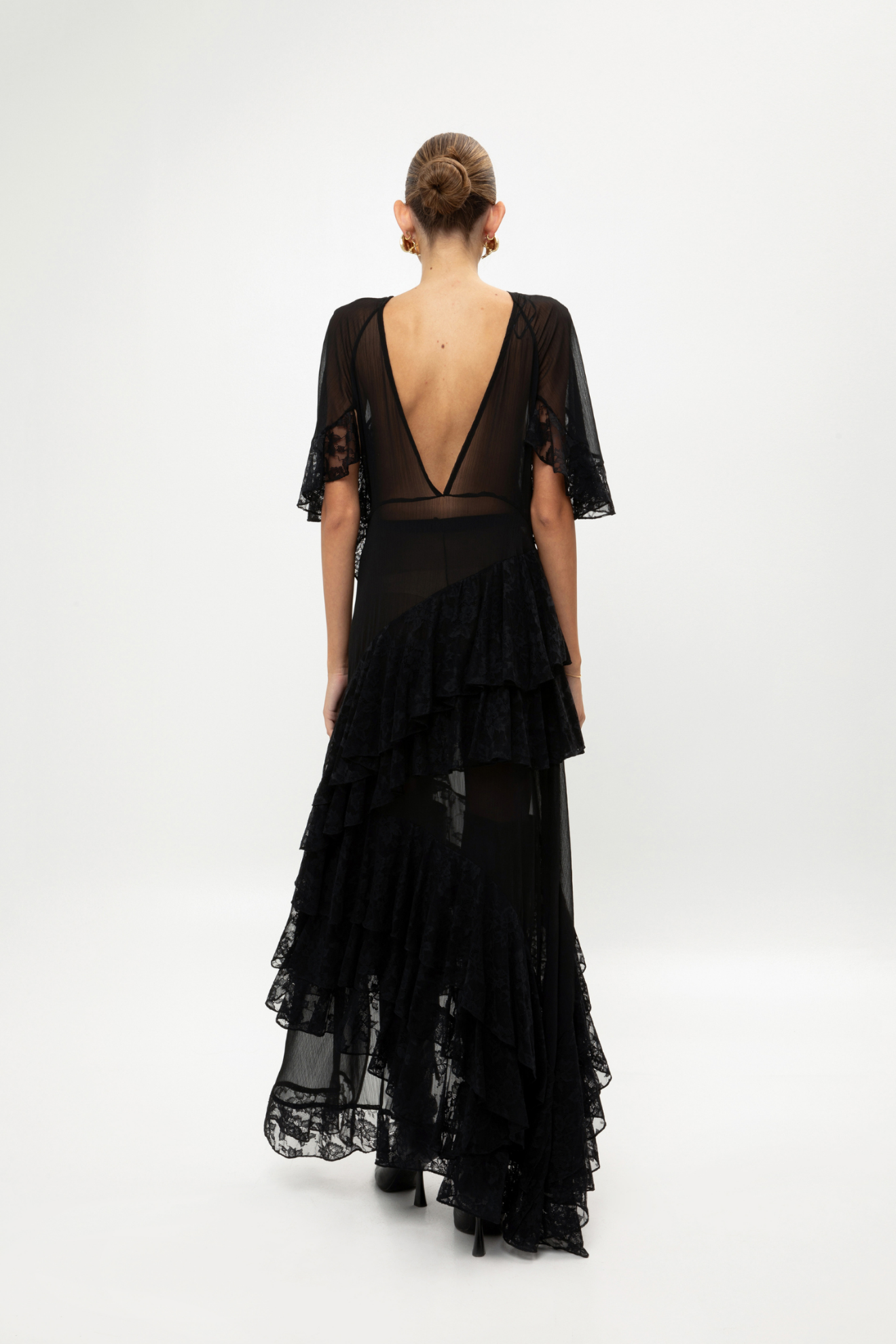 Picture of Black Ruffled Maxi Dress