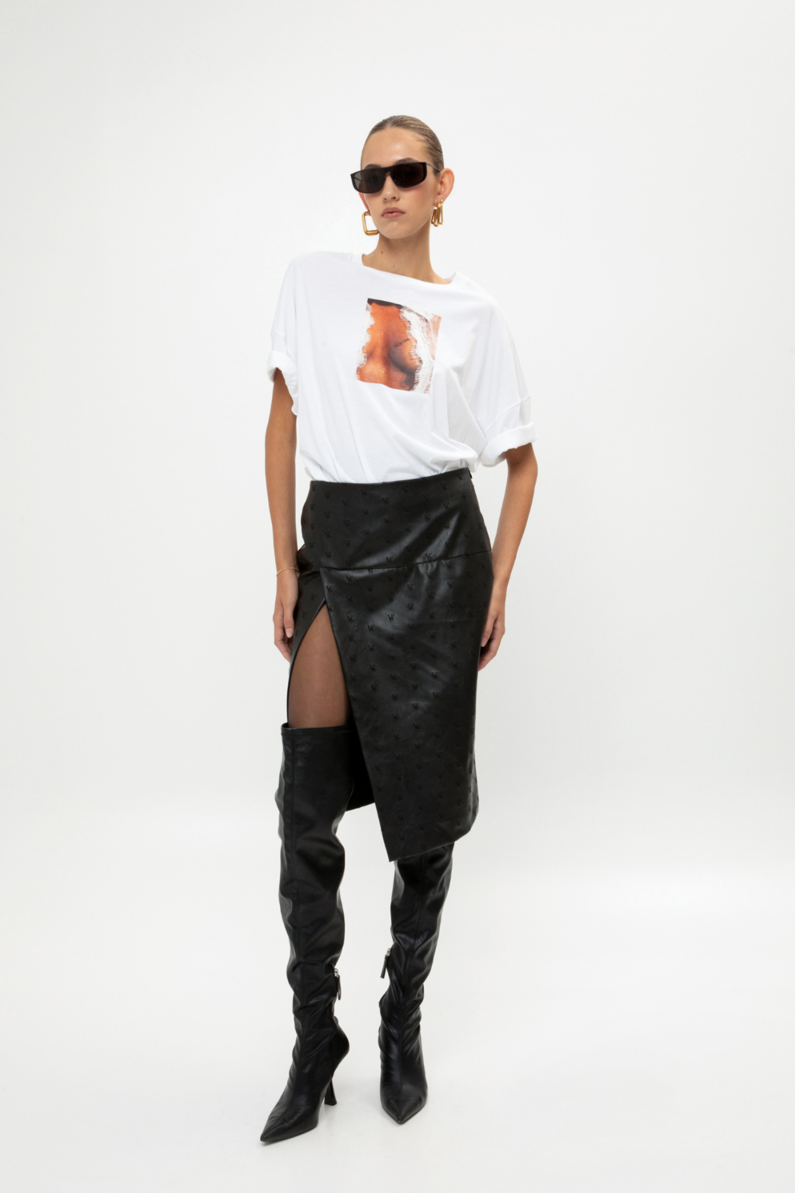 Picture of Black Faux Leather Skirt