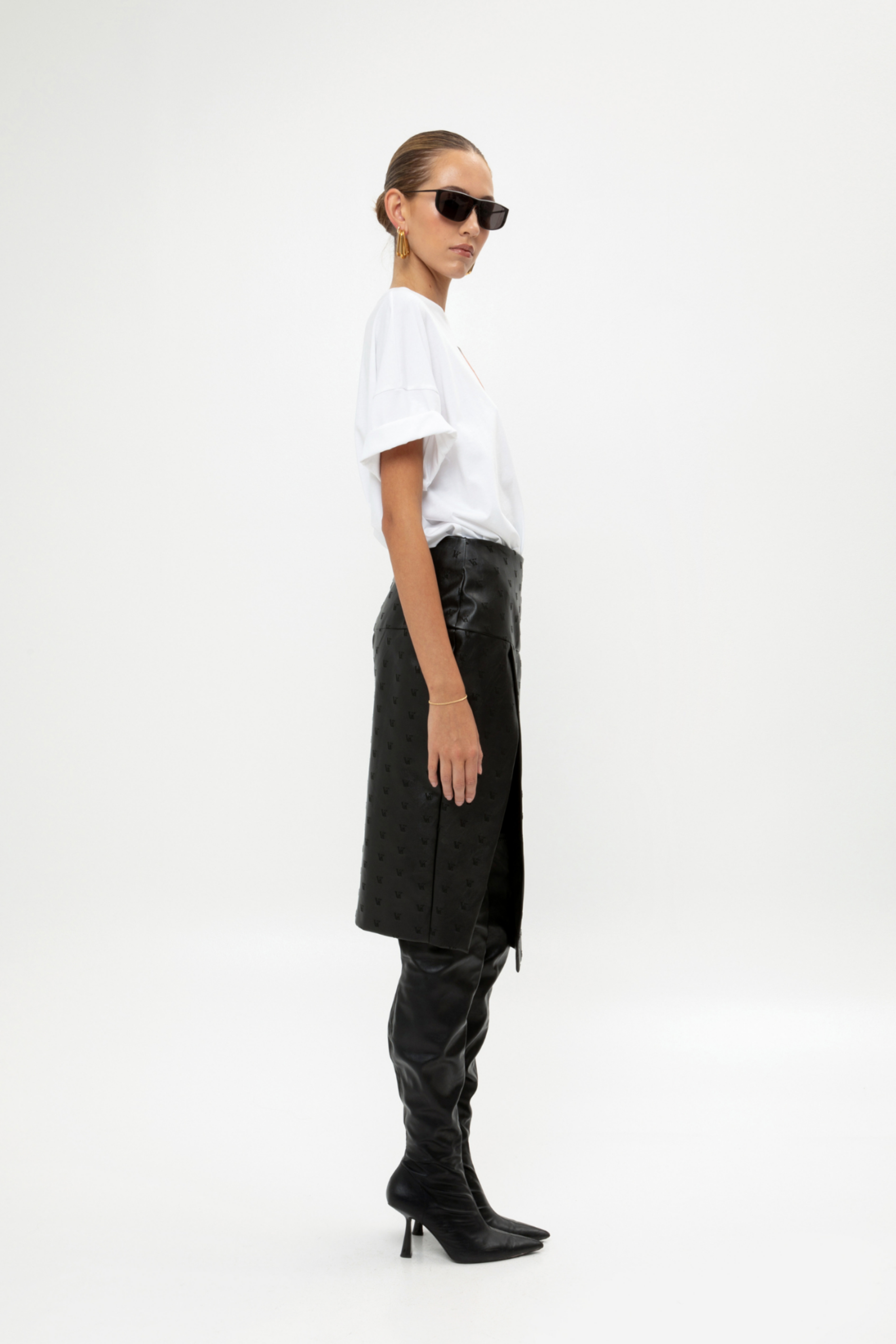 Picture of Black Faux Leather Skirt