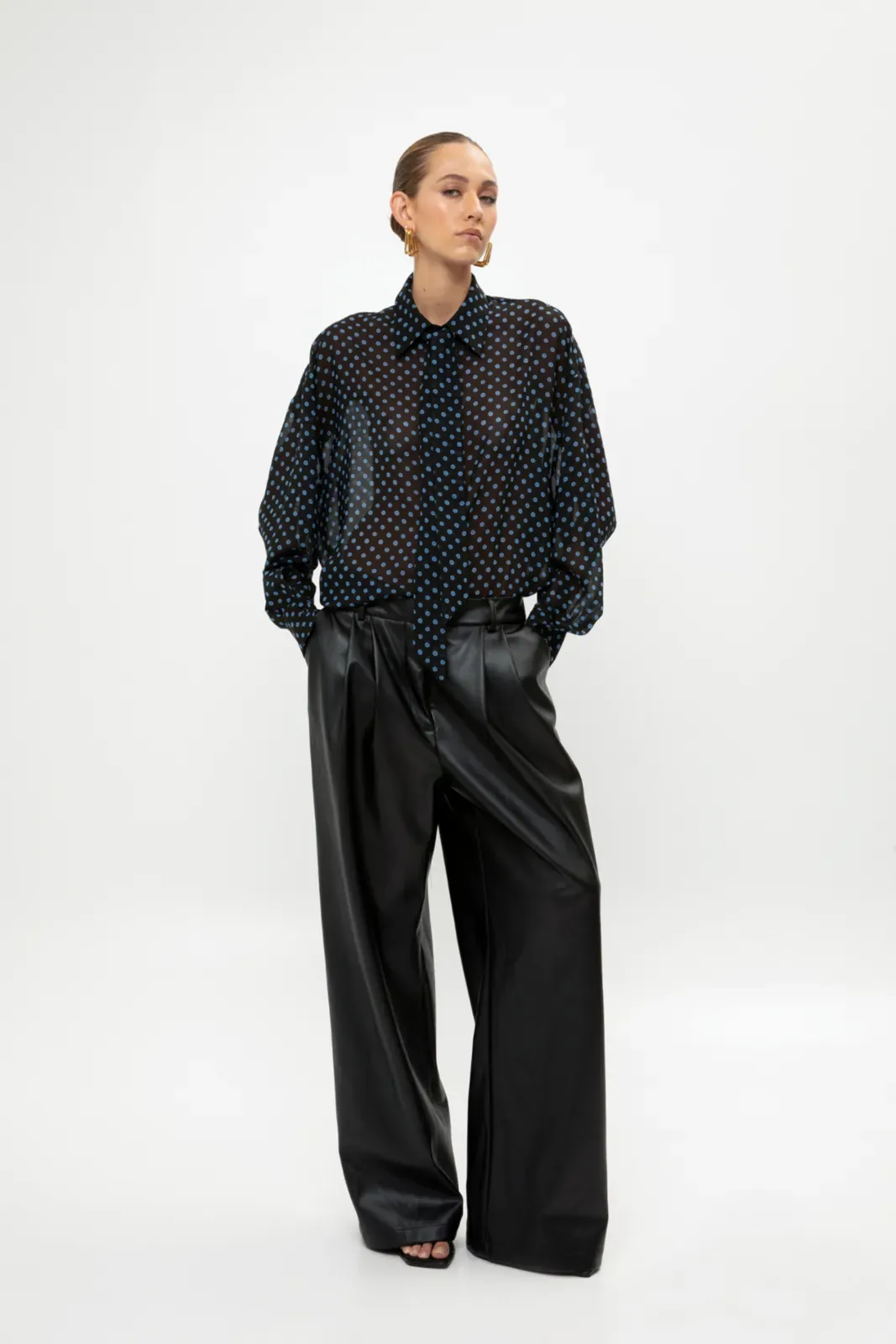 Picture of Black Faux Leather Pants