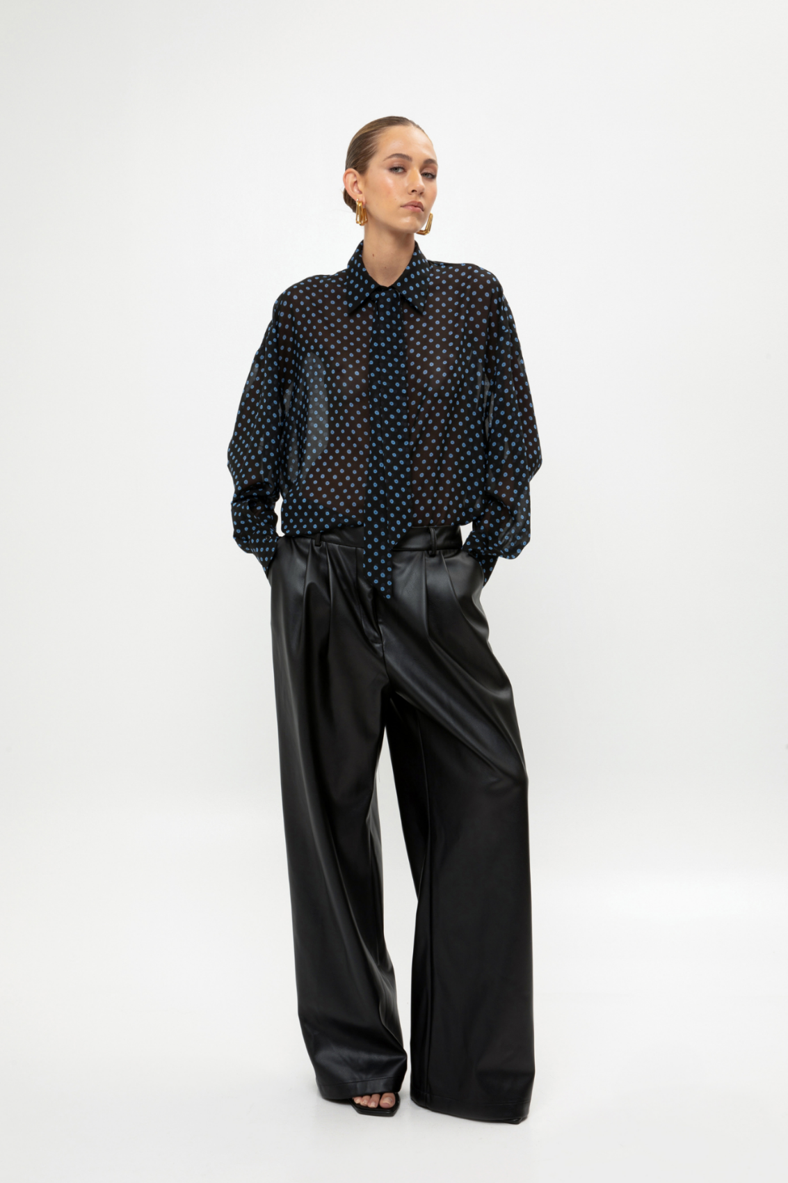 Picture of Black Faux Leather Pants