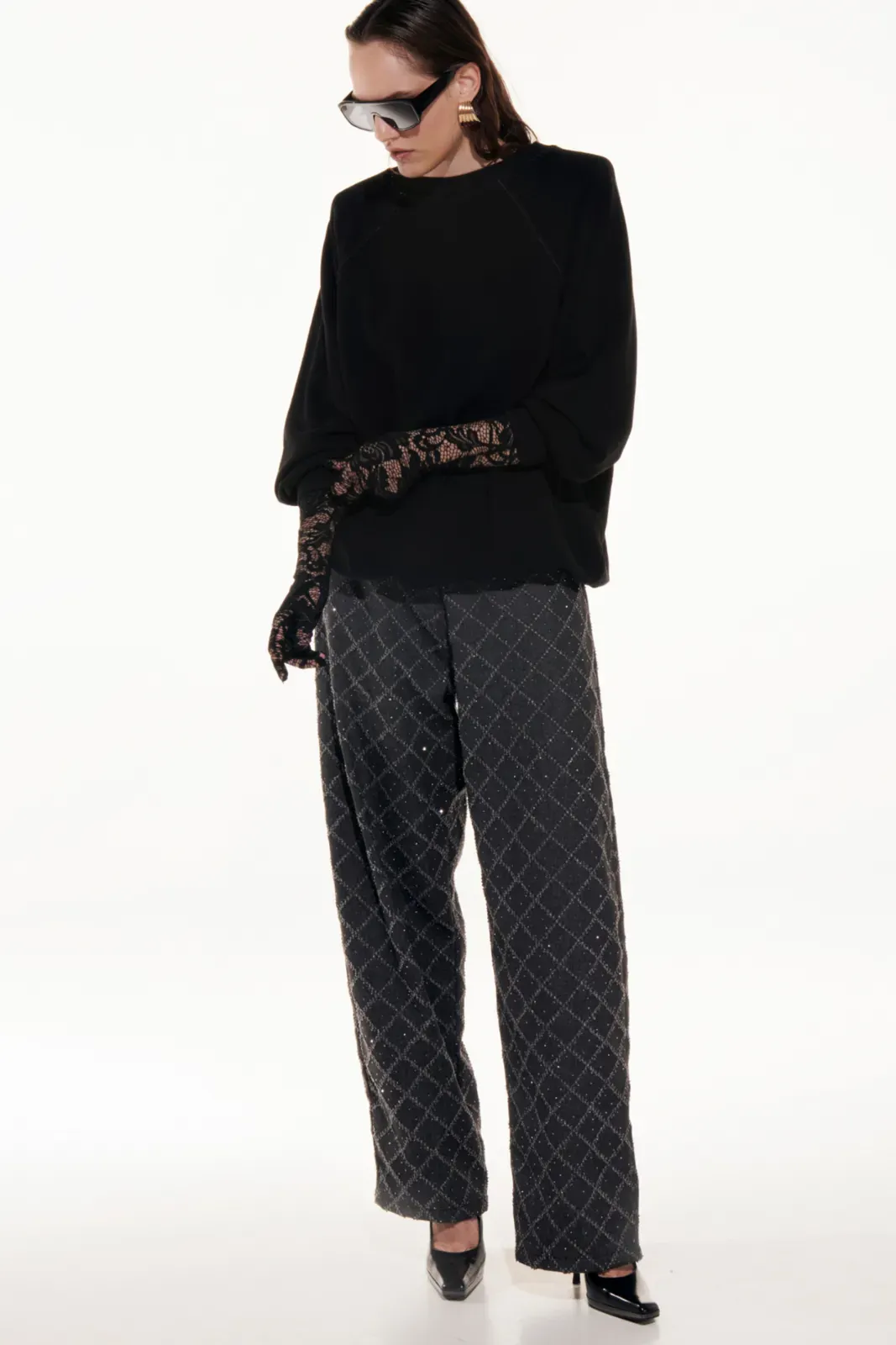 Picture of Charcoal Grey Jeans With Rhinestones