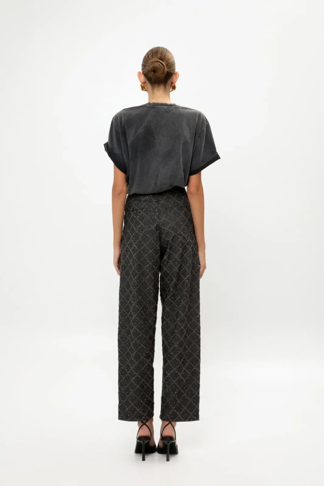 Picture of Charcoal Grey Jeans With Rhinestones