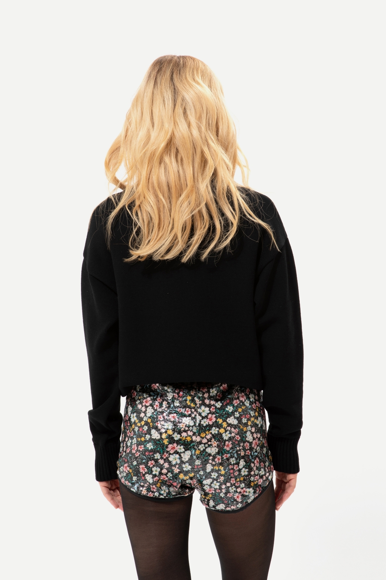 Picture of Sequined Shorts With Floral Print