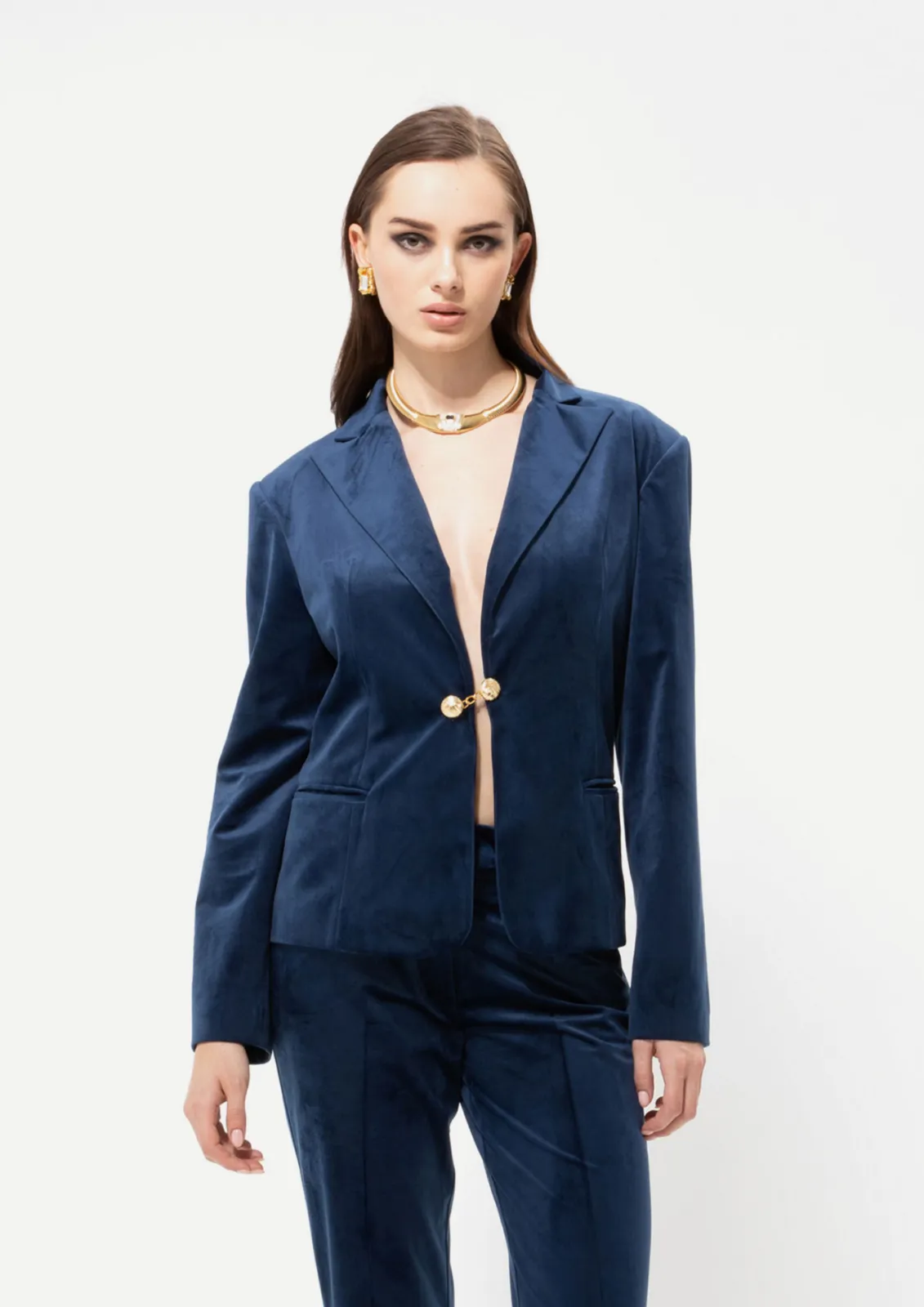 Show details for Velour Royal Blue Blazer Picture of Velour Royal Blue Blazer