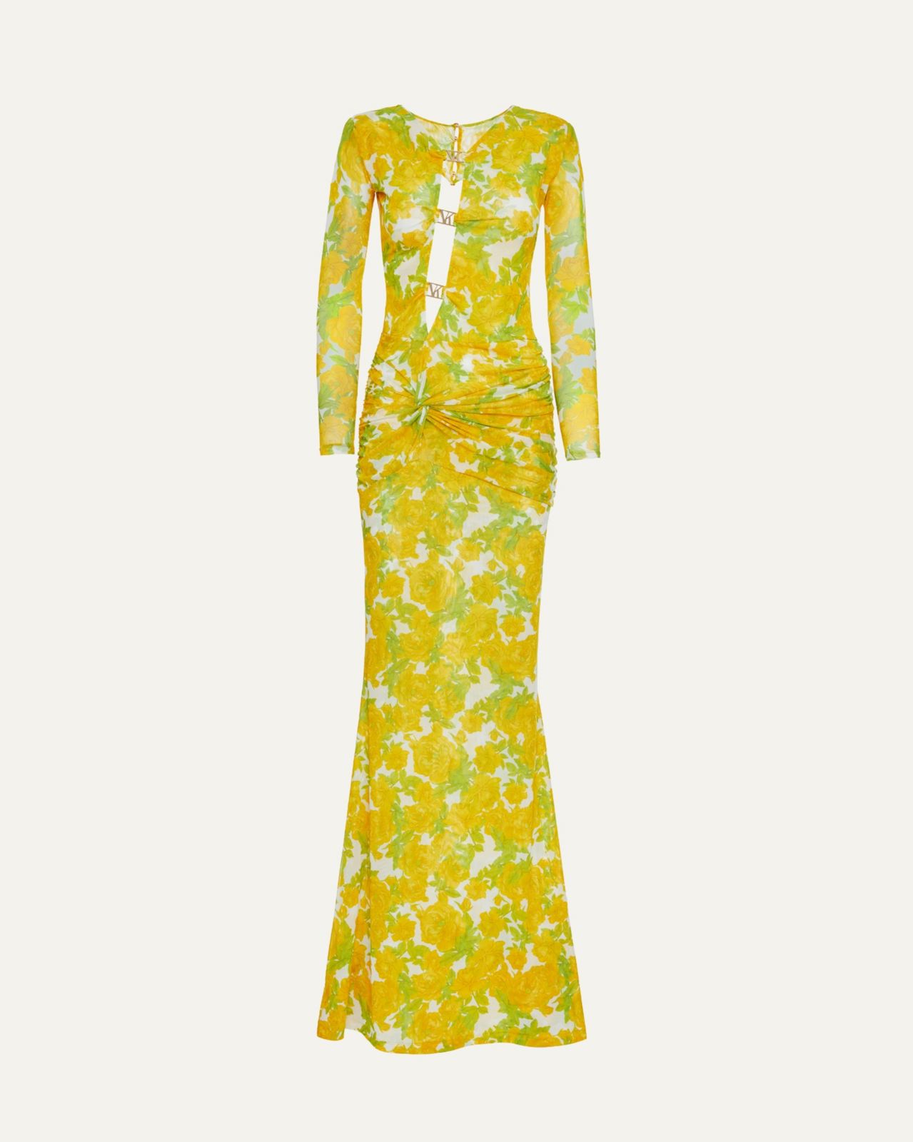 Picture of Cordelia Yellow Mesh Maxi Dress