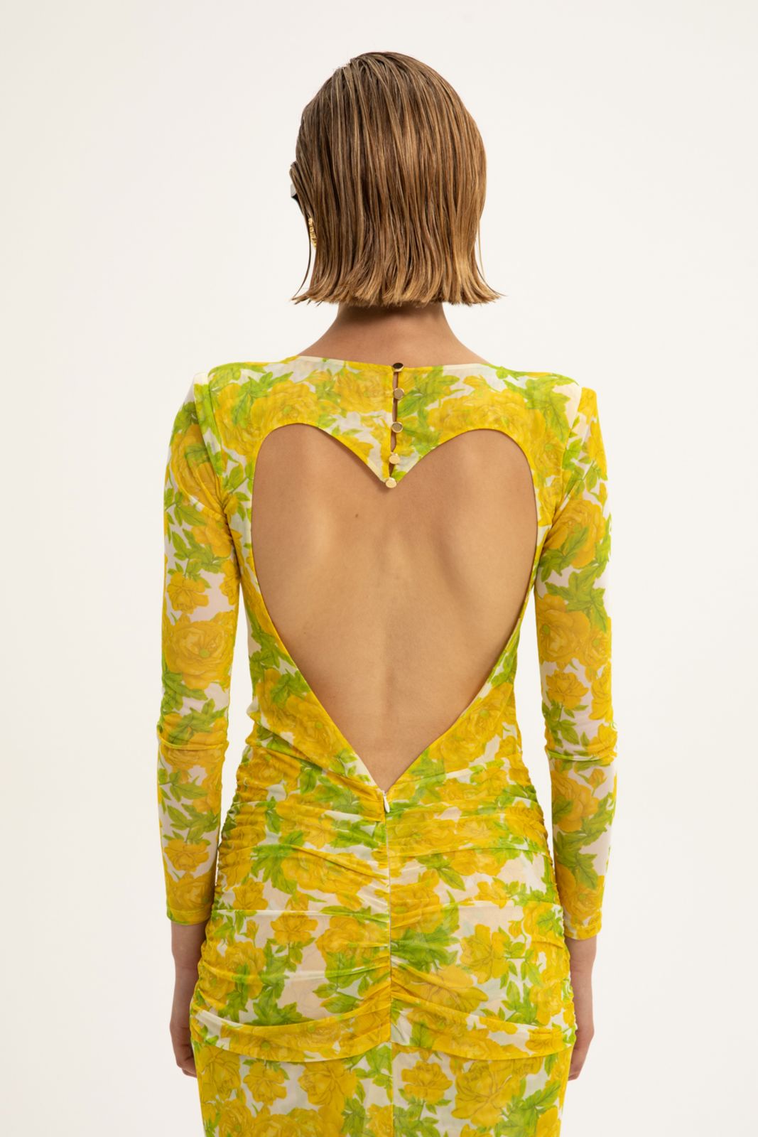 Picture of Cordelia Yellow Mesh Maxi Dress