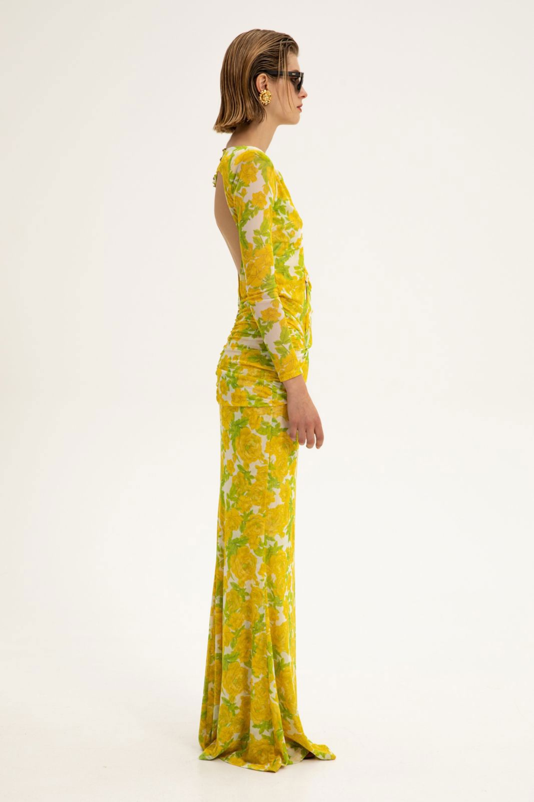 Picture of Cordelia Yellow Mesh Maxi Dress