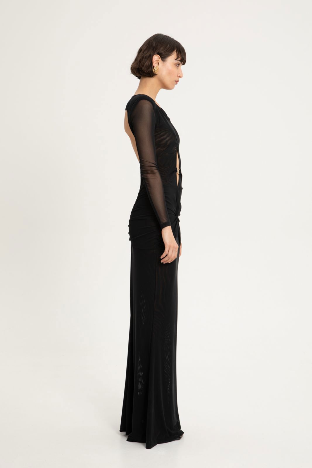 Picture of Cordelia Black Mesh Maxi Dress