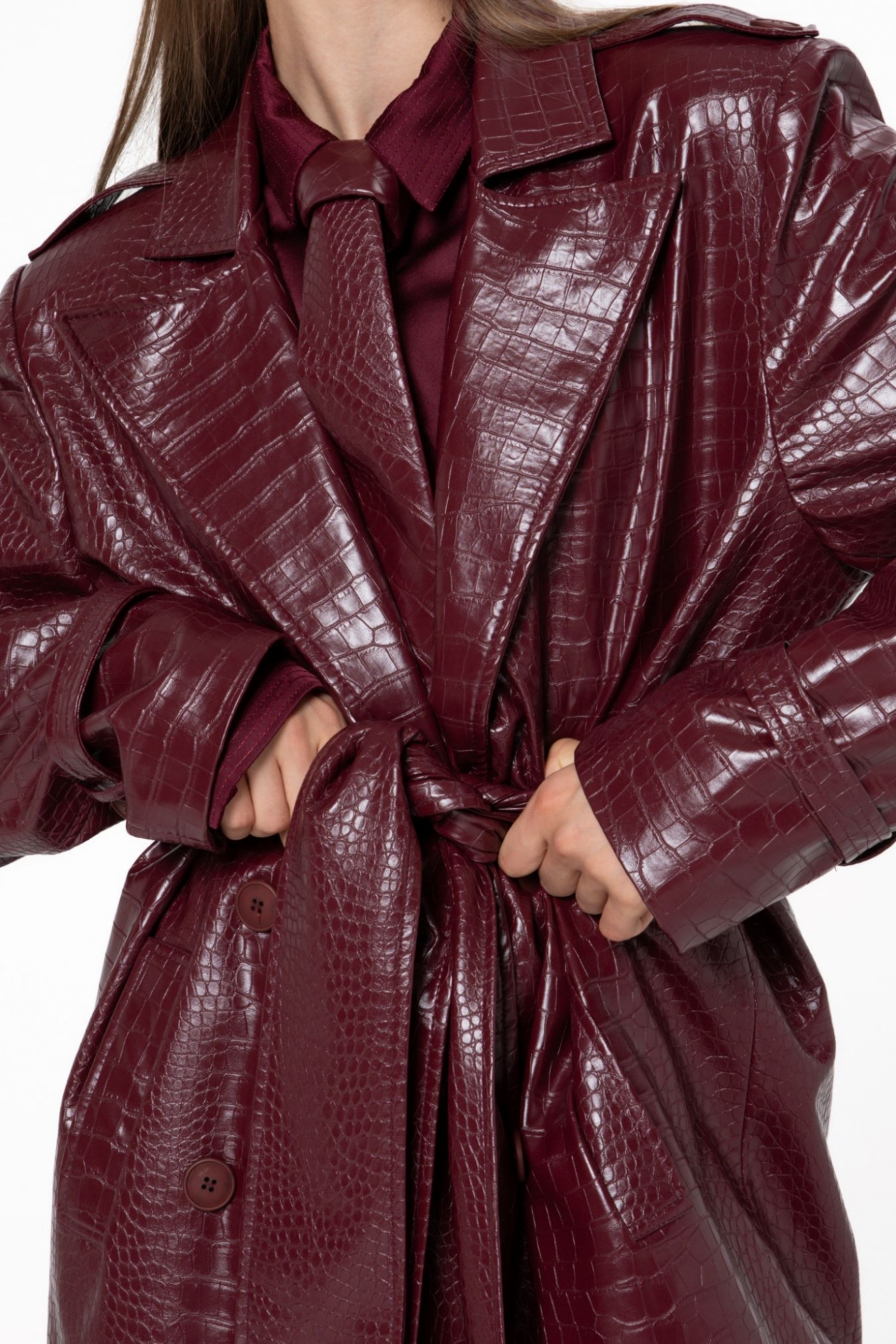 Picture of Merlot Red Trench Coat