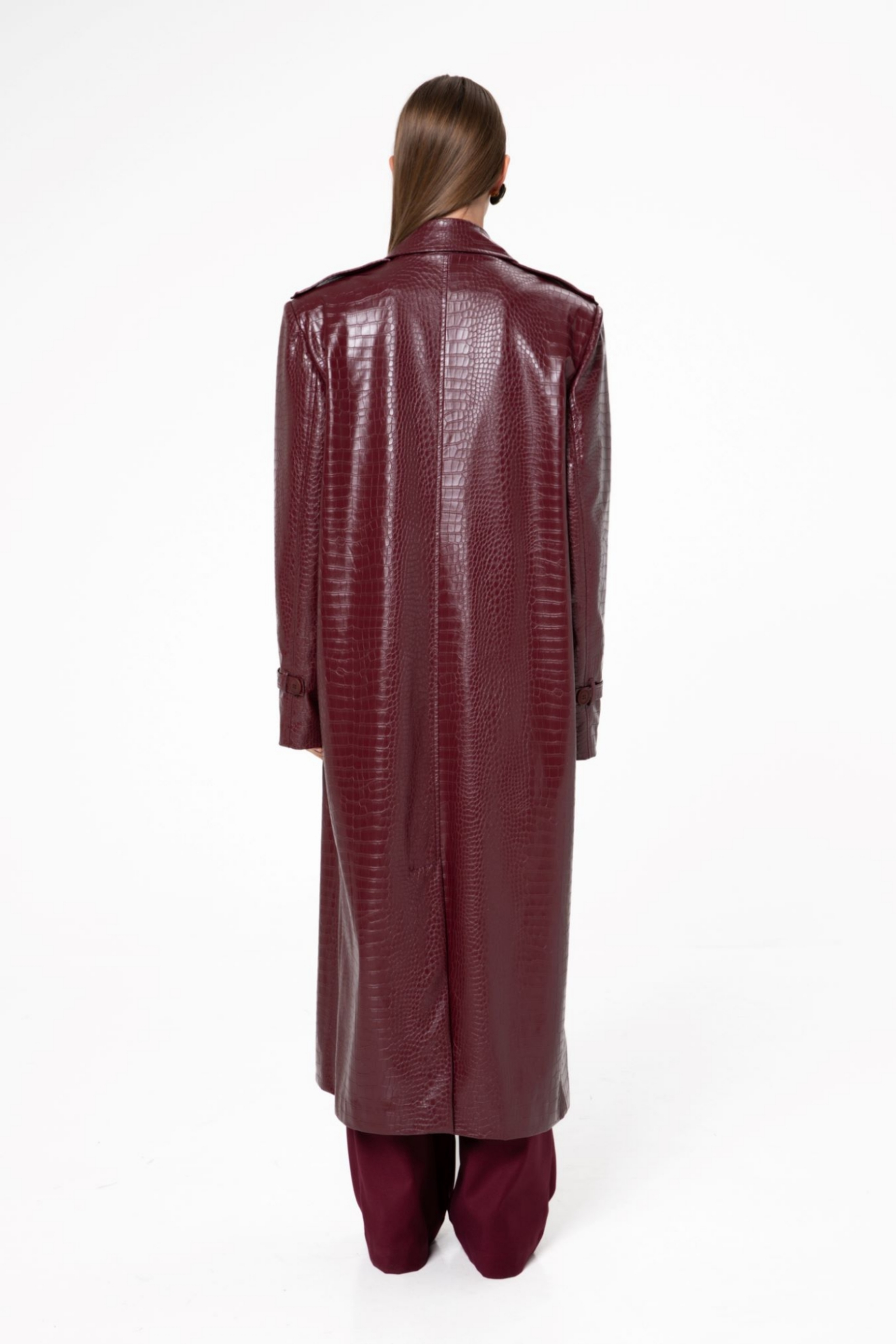 Picture of Merlot Red Trench Coat