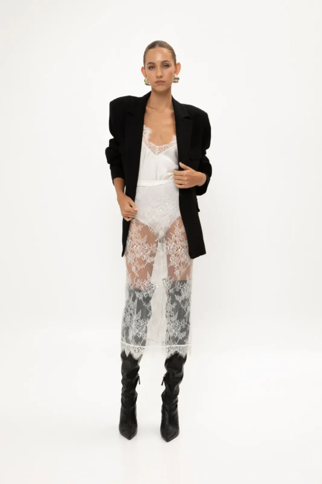 Picture of White Lace-Trimmed Tank Top