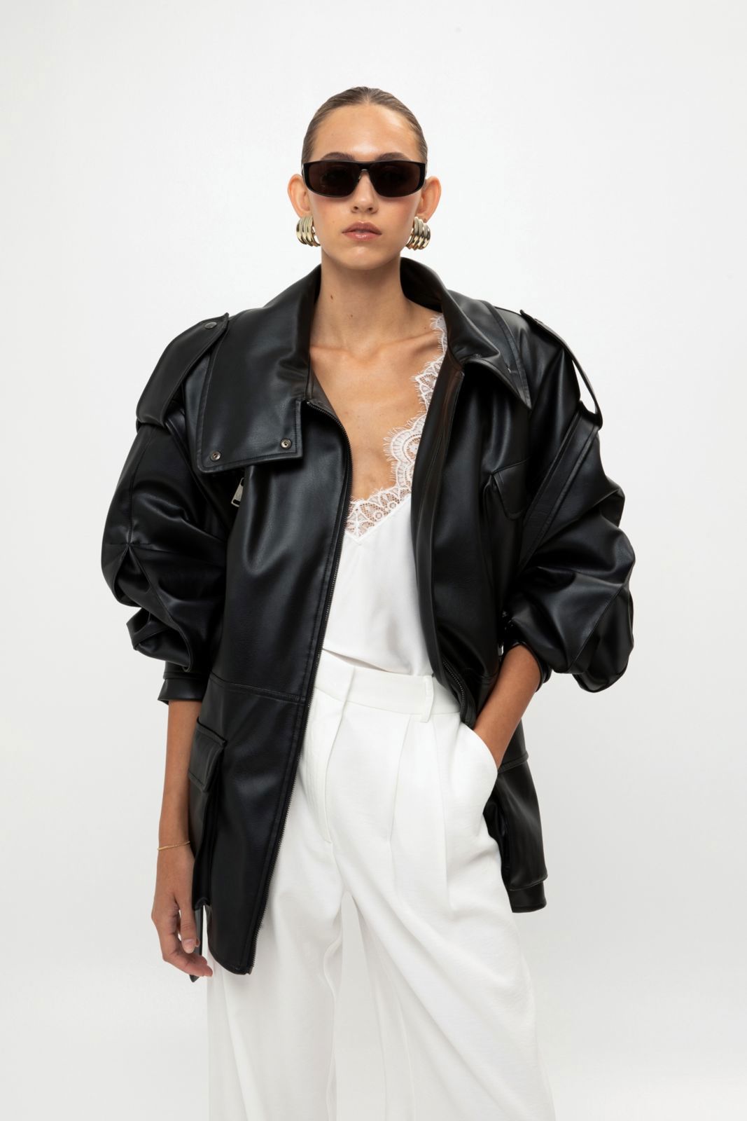 Picture of Black Faux Leather Jacket