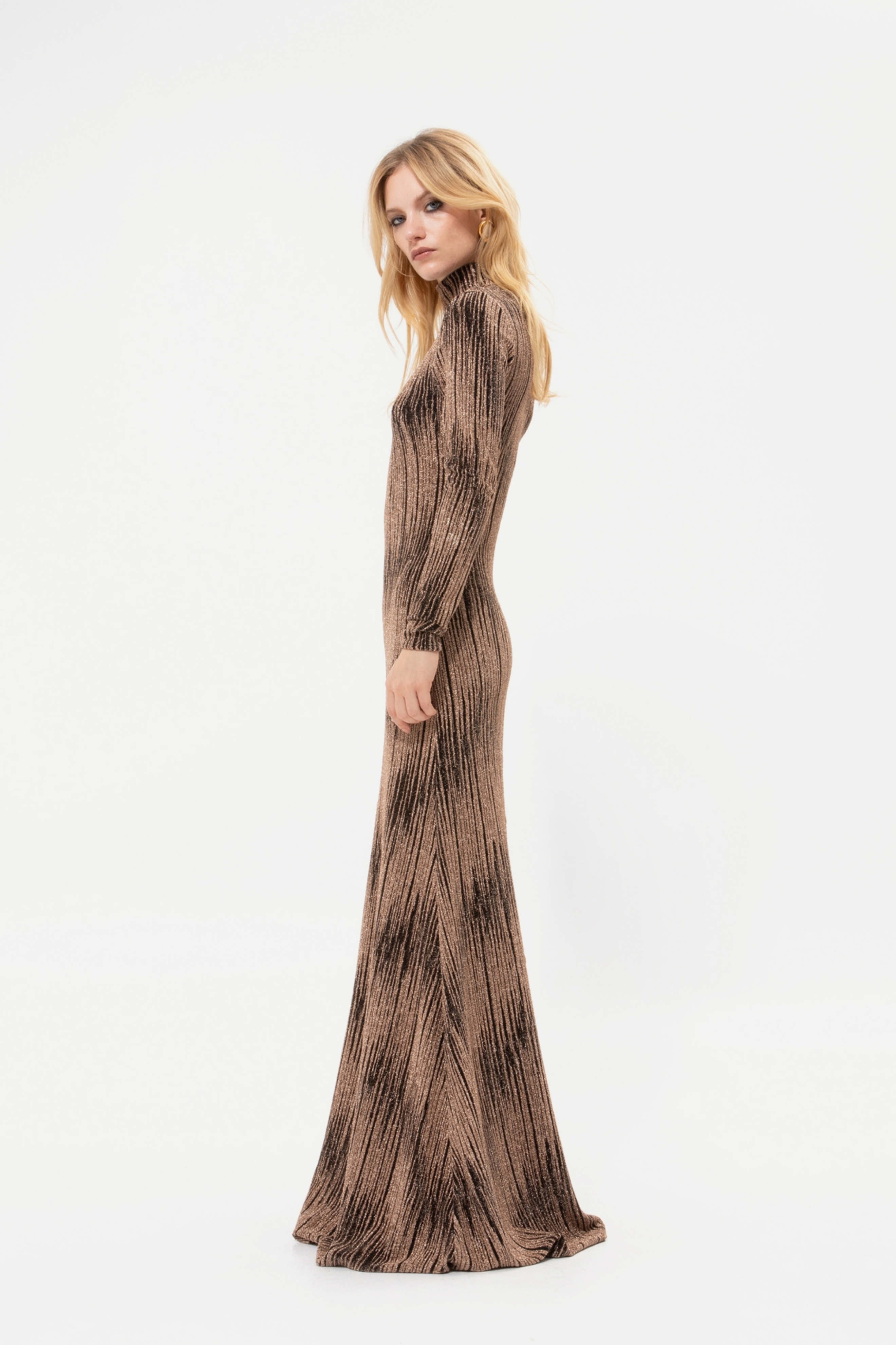 Picture of Copper Brown High-Neck Gown