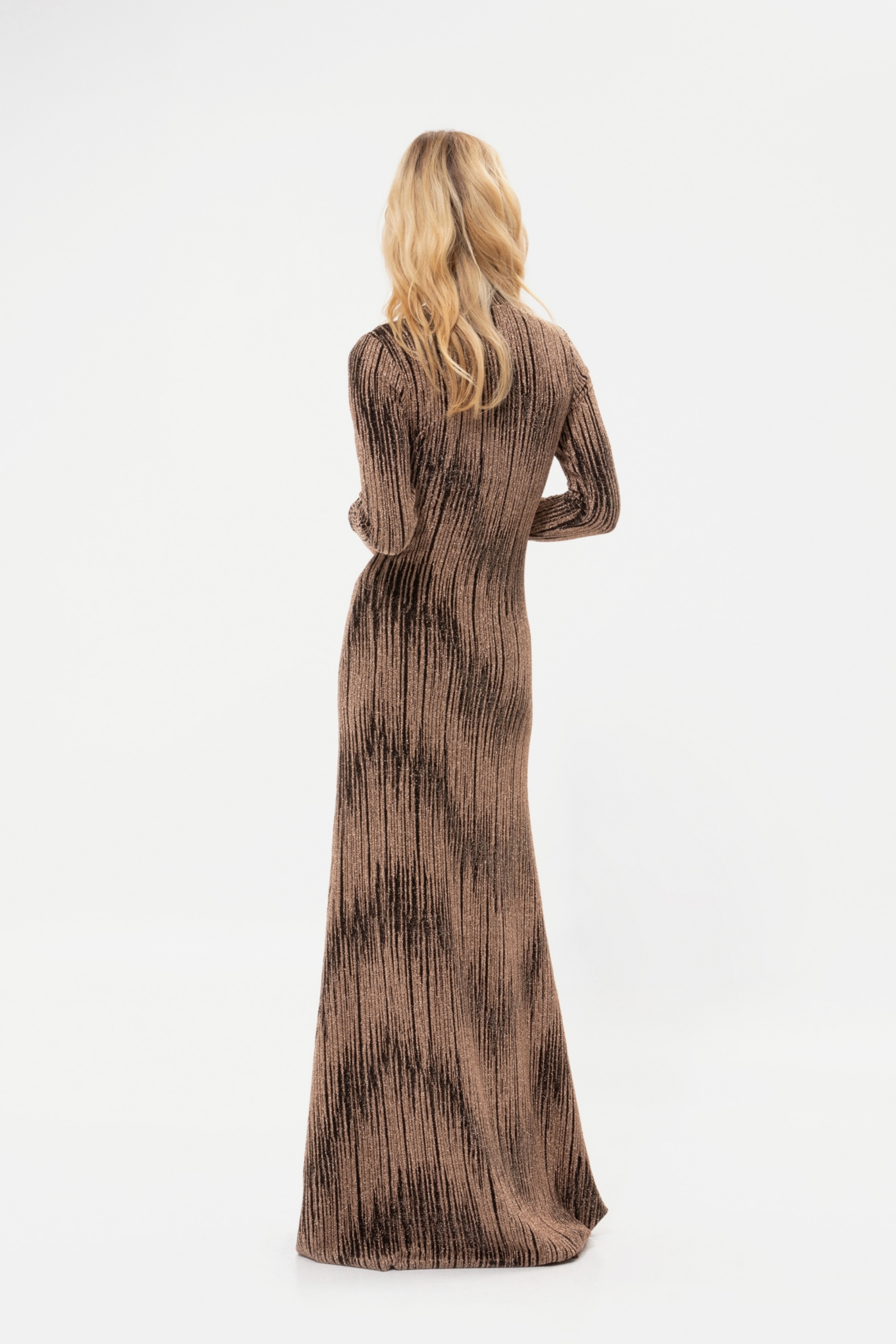 Picture of Copper Brown High-Neck Gown