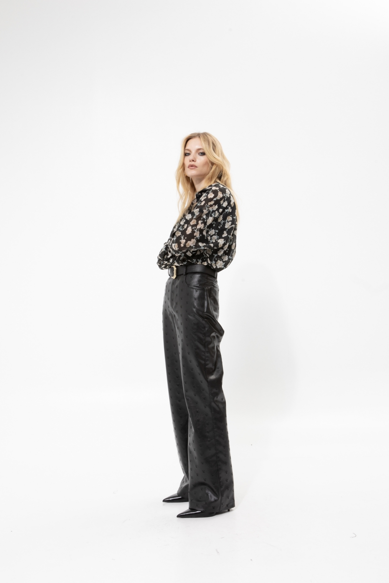 Picture of VK Black Faux Leather Pants