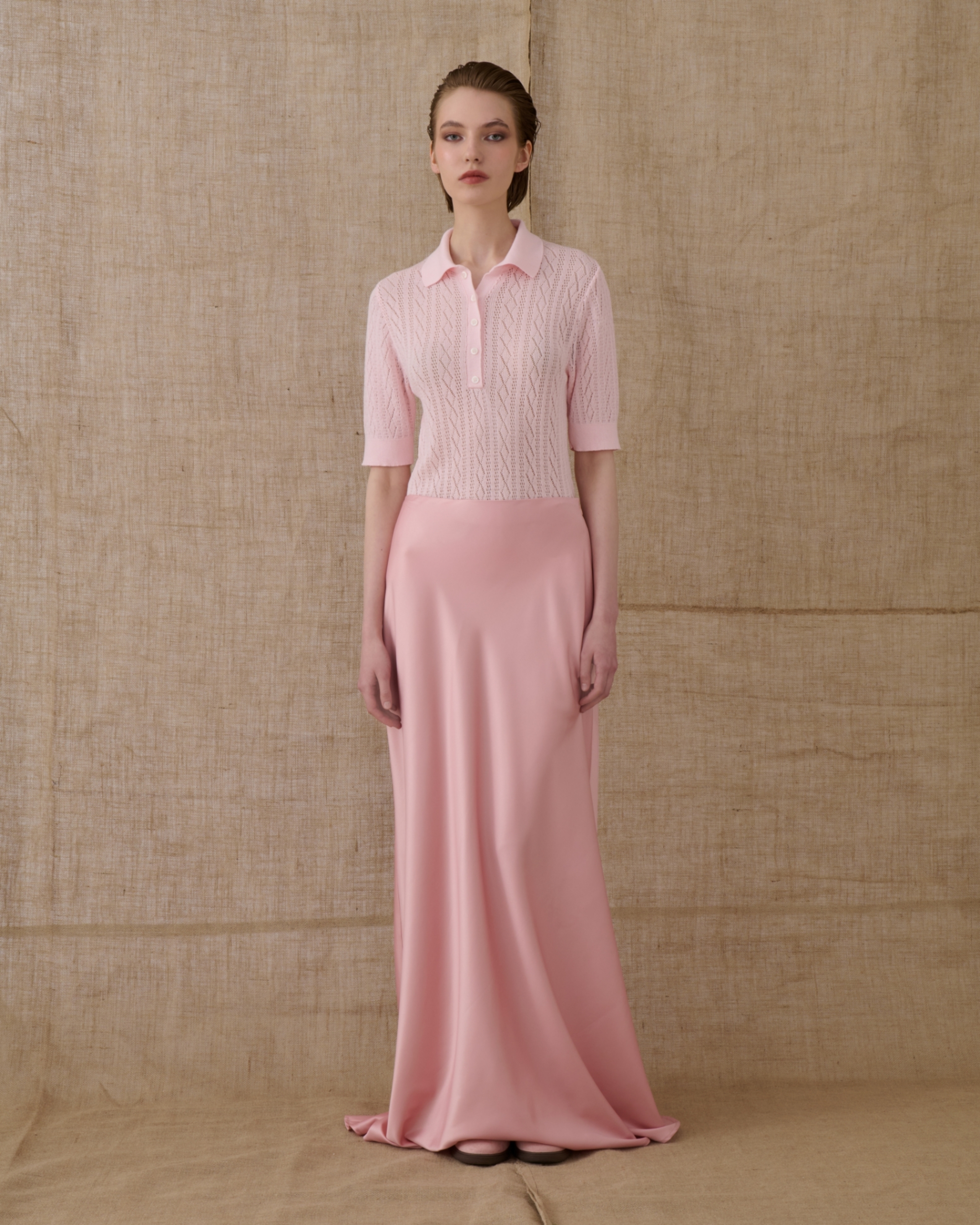 Picture of Pink Polo Knitted T-Shirt