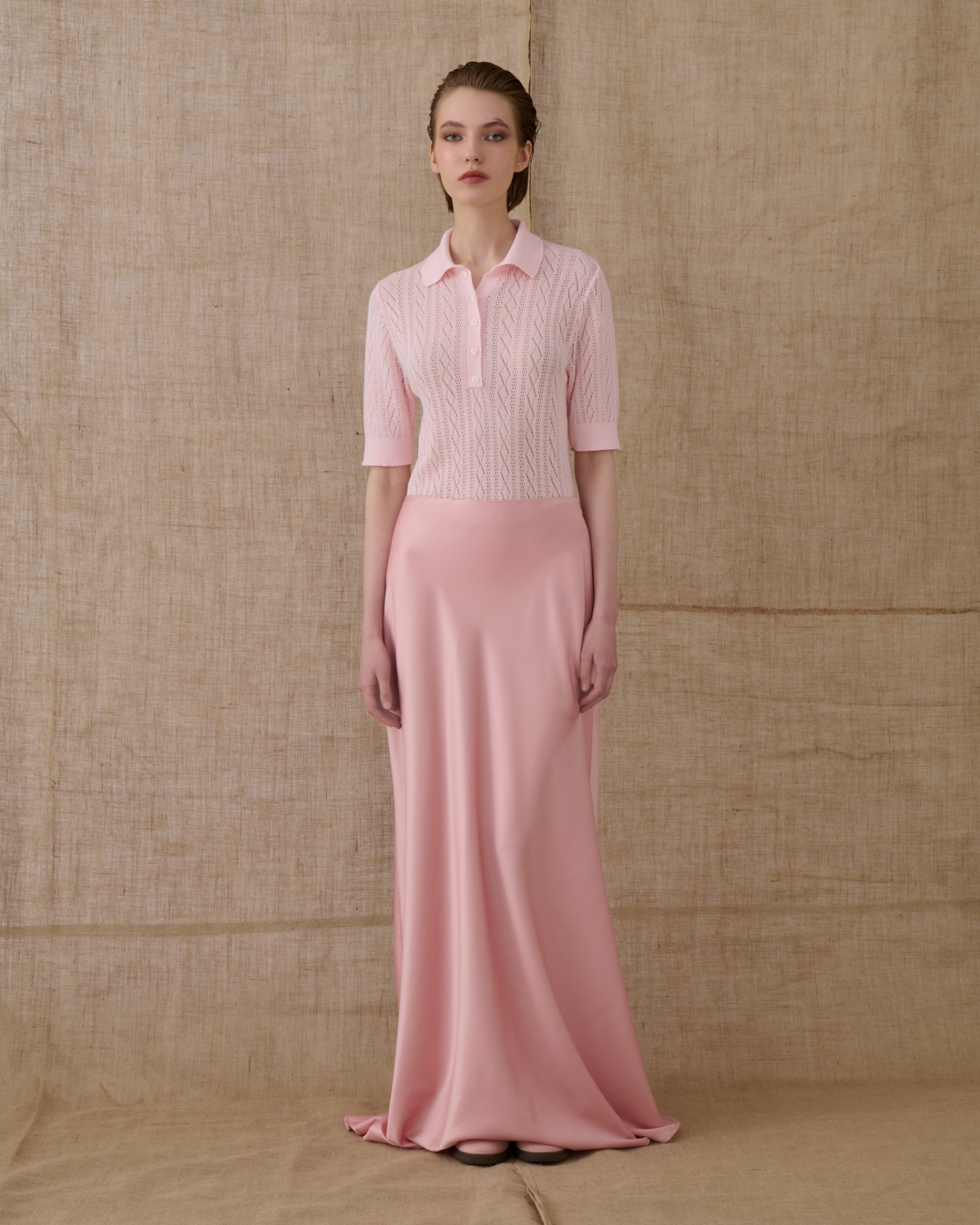 Picture of Dusty Pink Satin Mermaid Skirt